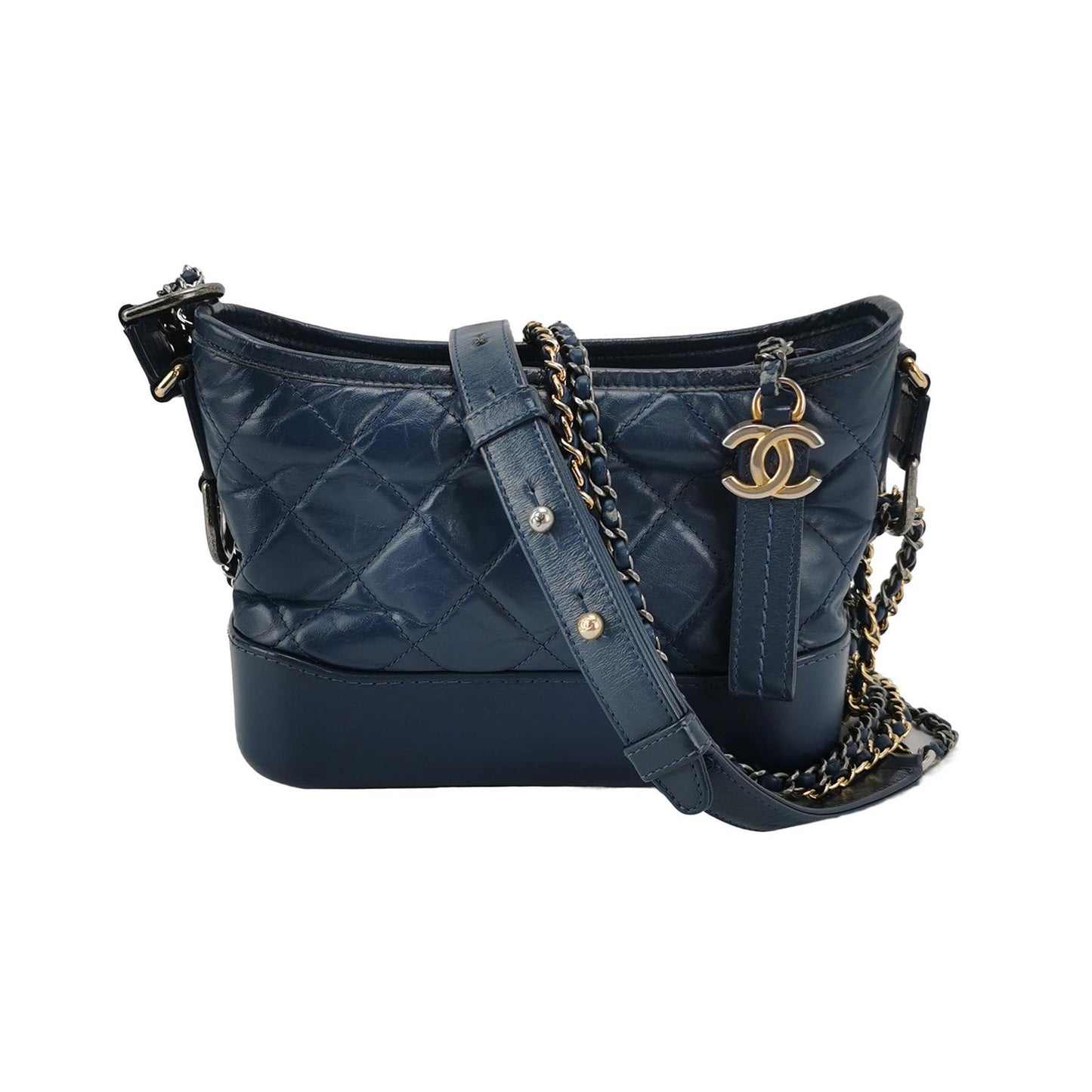 Chanel Gabrielle Hobo Navy Small Leather Crossbody Bag