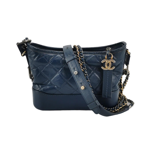 Chanel Gabrielle Hobo Navy Small Leather Crossbody Bag