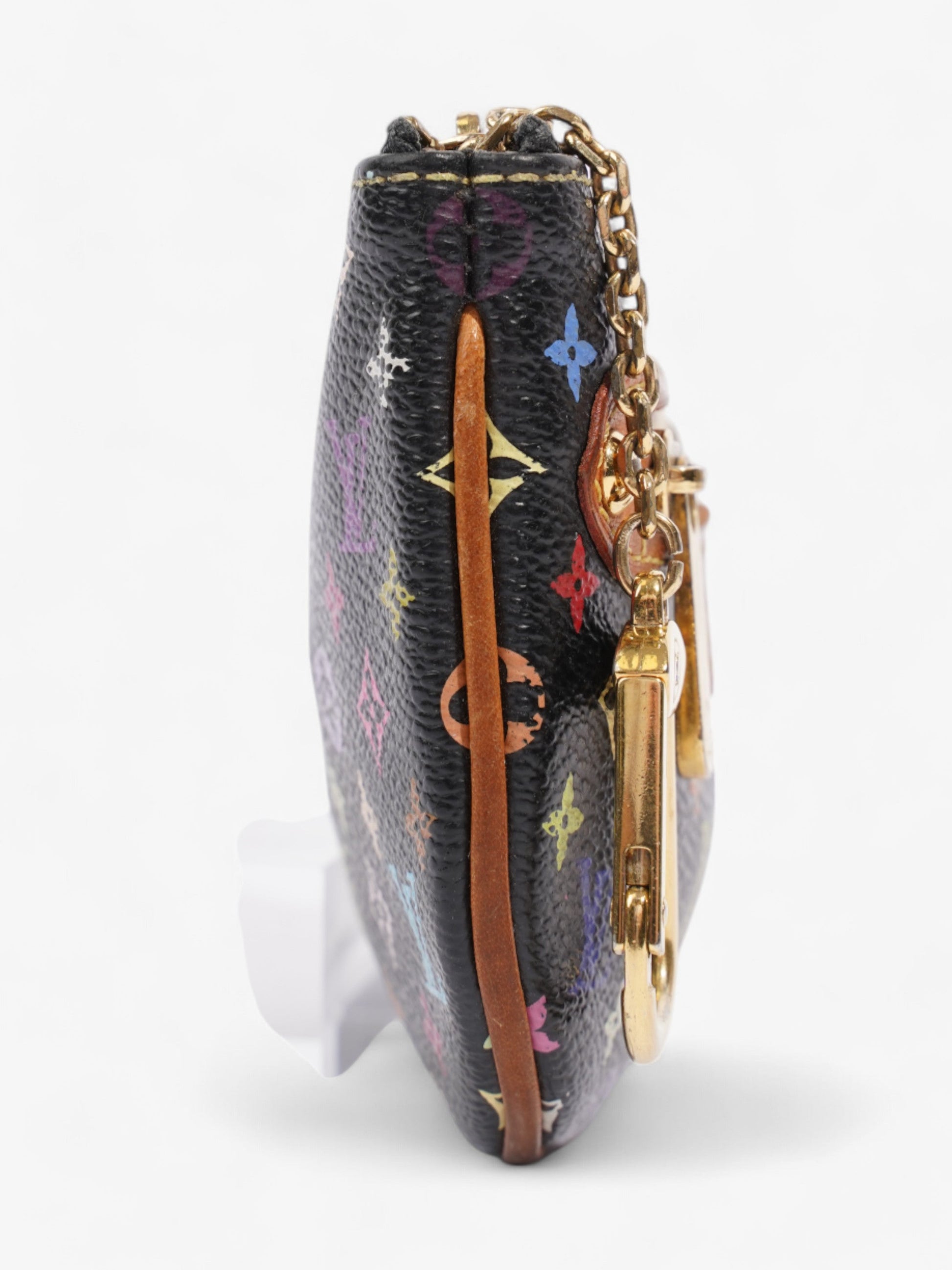 Louis Vuitton Murakami Pochette Coin Purse Multicolour Monogram Canvas Coated Canvas Black Wallet Case