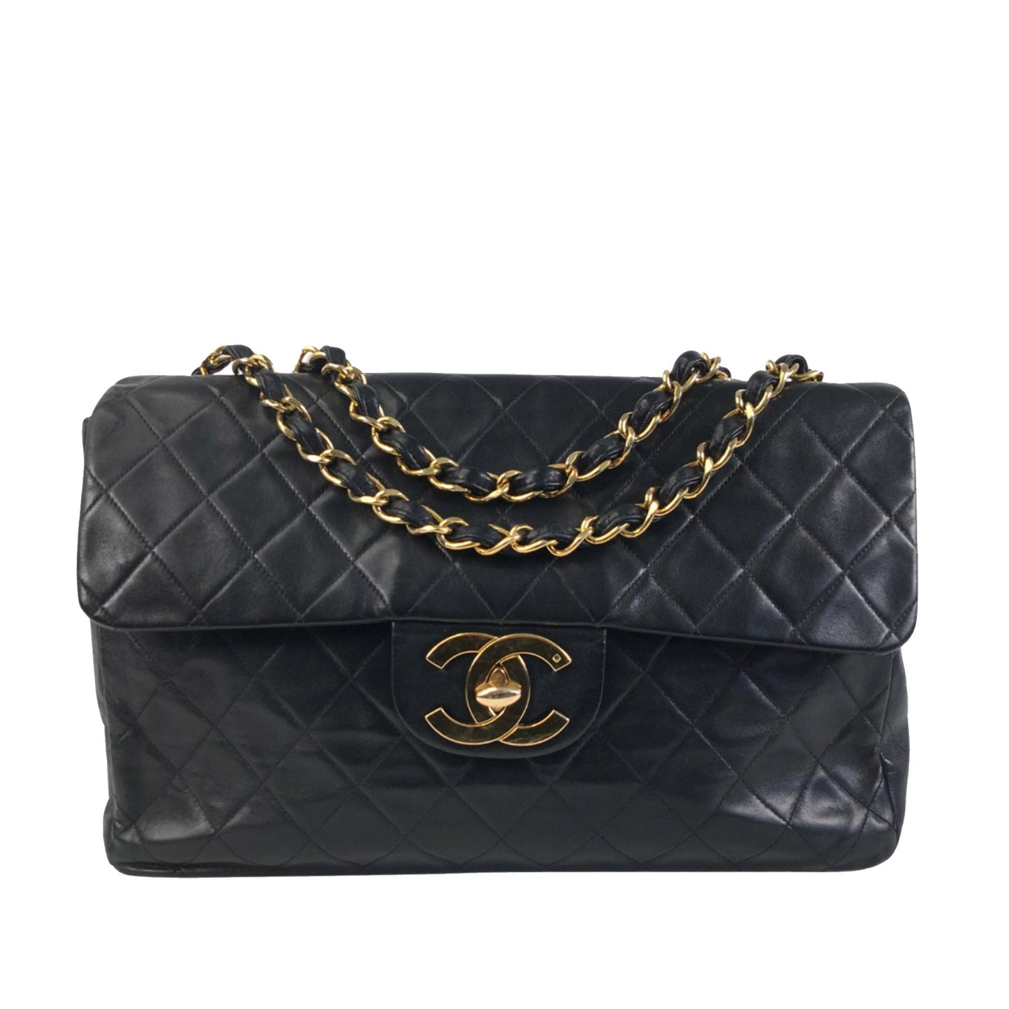 CHANEL Maxi XL Lambskin Single Flap Shoulder Bag