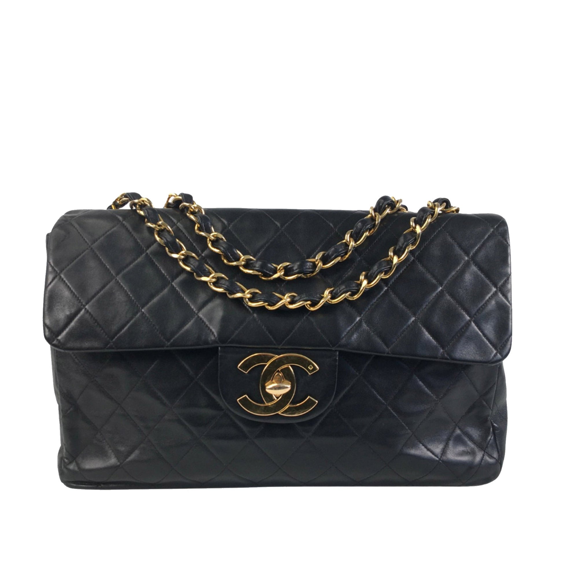 CHANEL Maxi XL Lambskin Single Flap Shoulder Bag