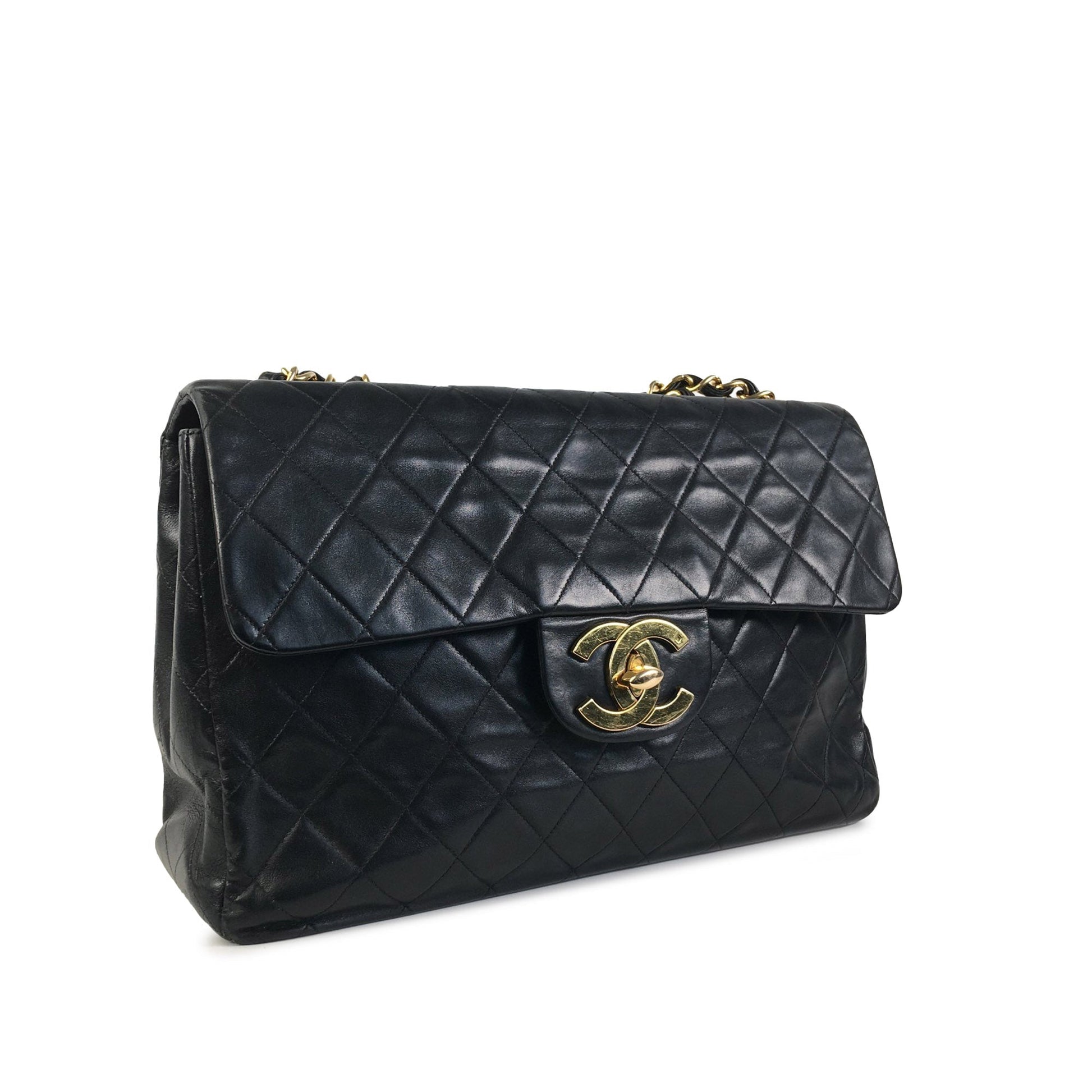 CHANEL Maxi XL Lambskin Single Flap Shoulder Bag