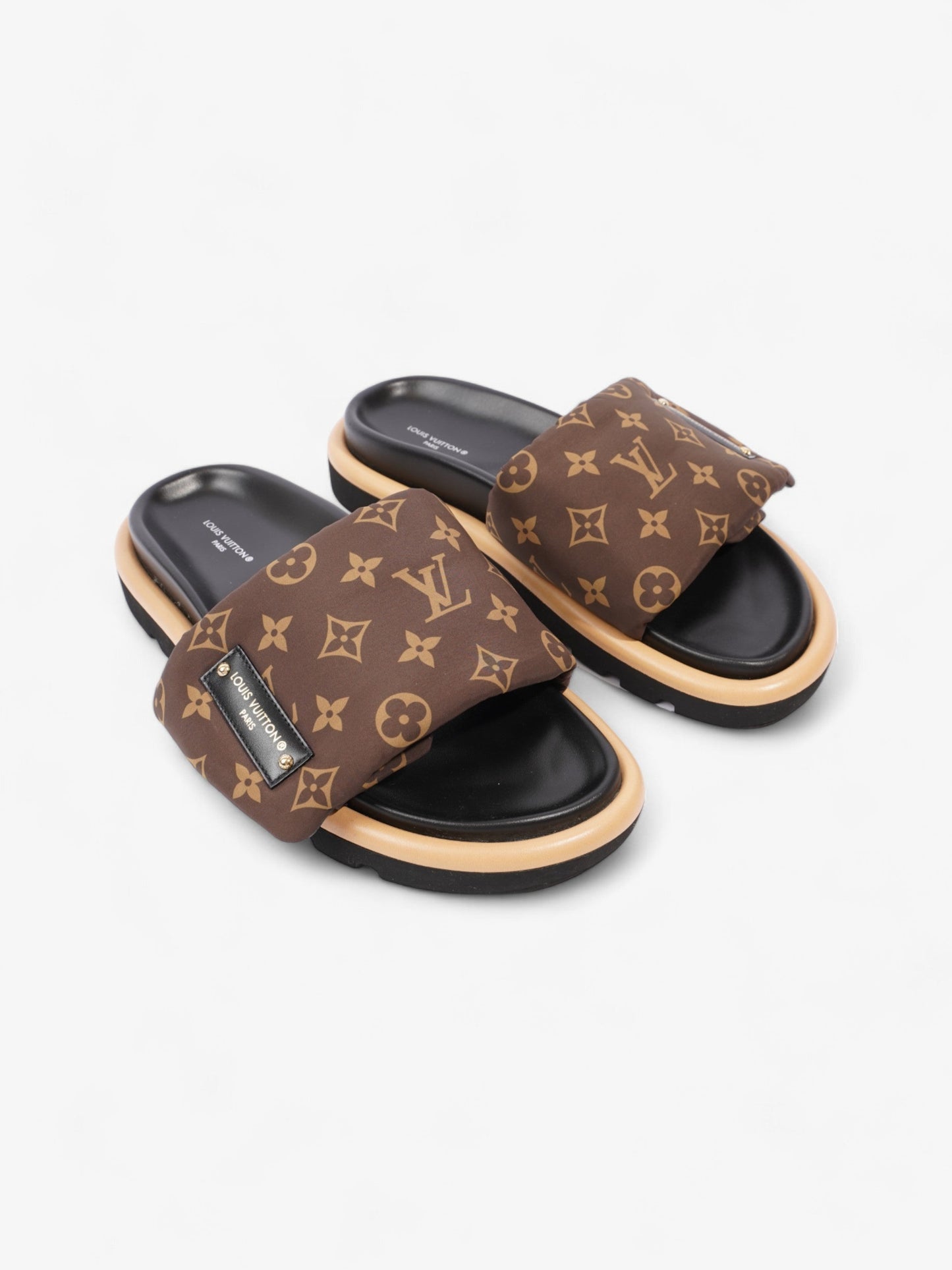 Louis Vuitton Pool Pillow Slides Nylon EU Monogram Black Handbag