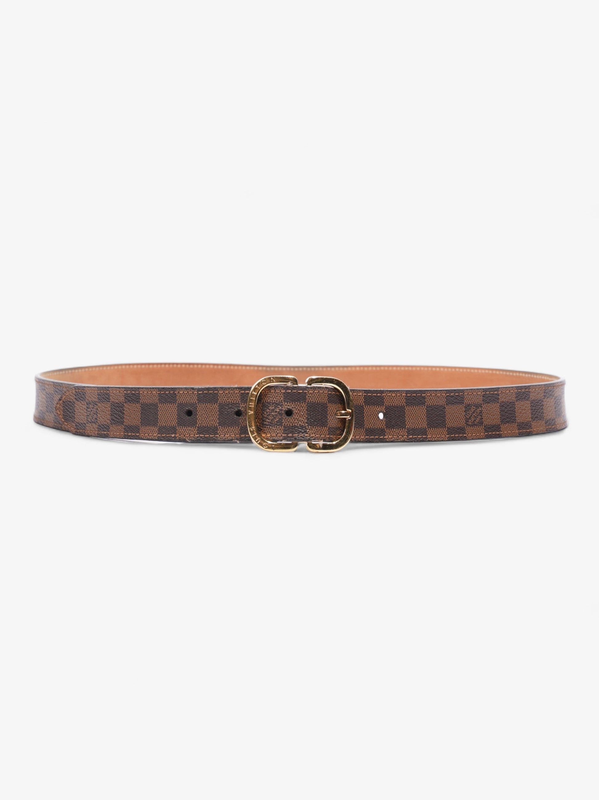 Louis Vuitton Trunk Buckle Belt Ebene Coated 80cm Canvas Coated Canvas Damier Apparel