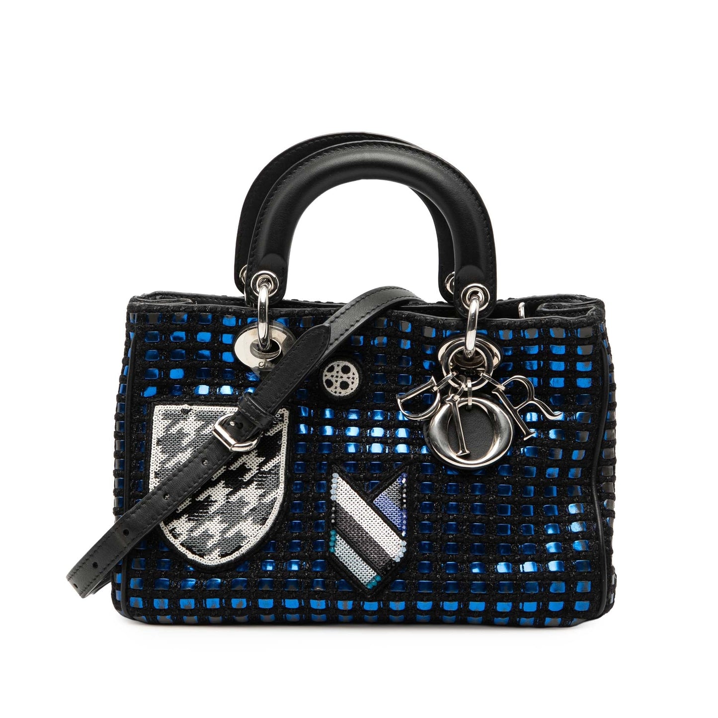 Dior Handbag Tweed Patch issimo Tote Satchel Blue Small Satchel Bag