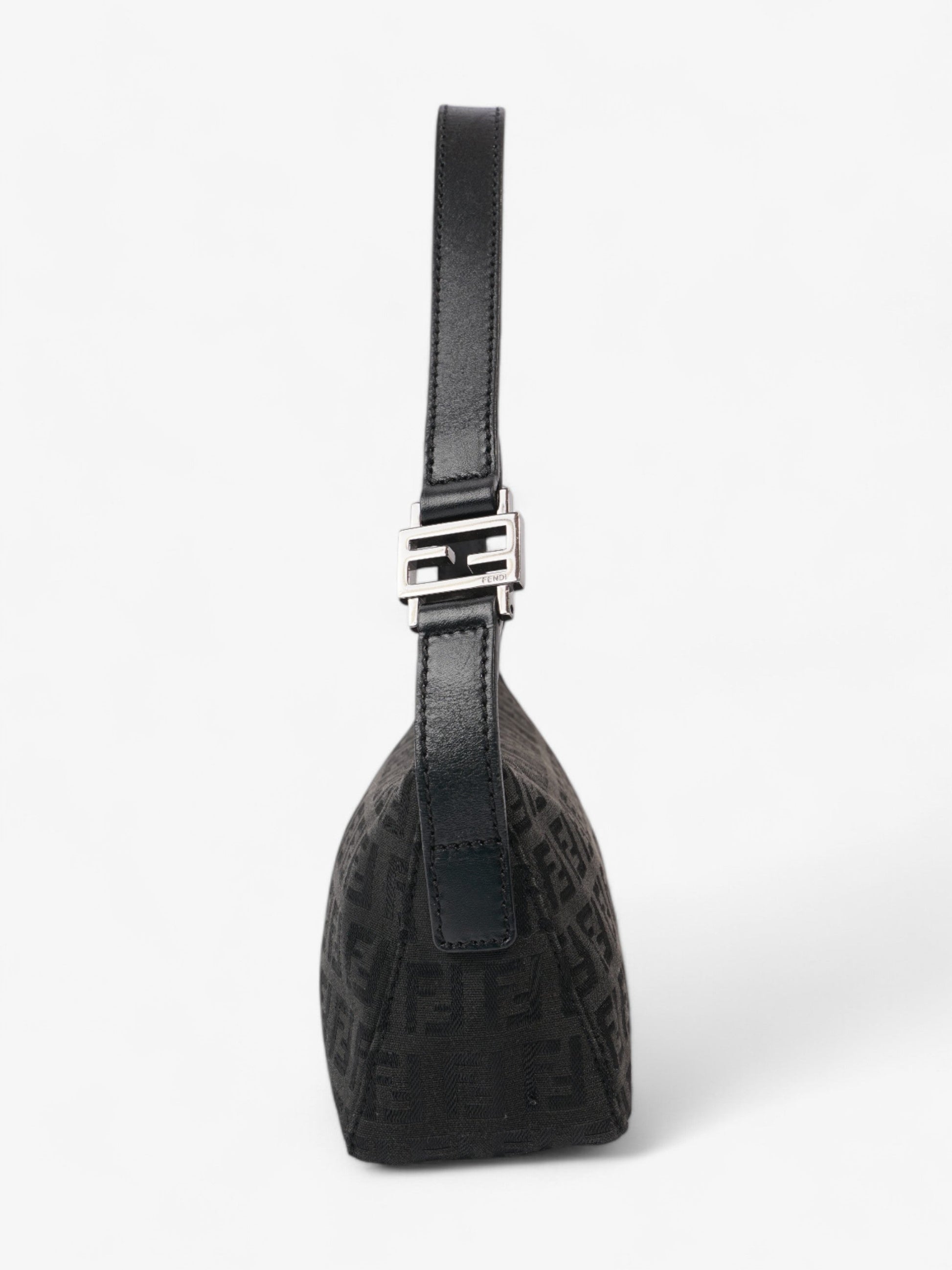 Fendi Zucca Shoulder Bag Canvas Black
