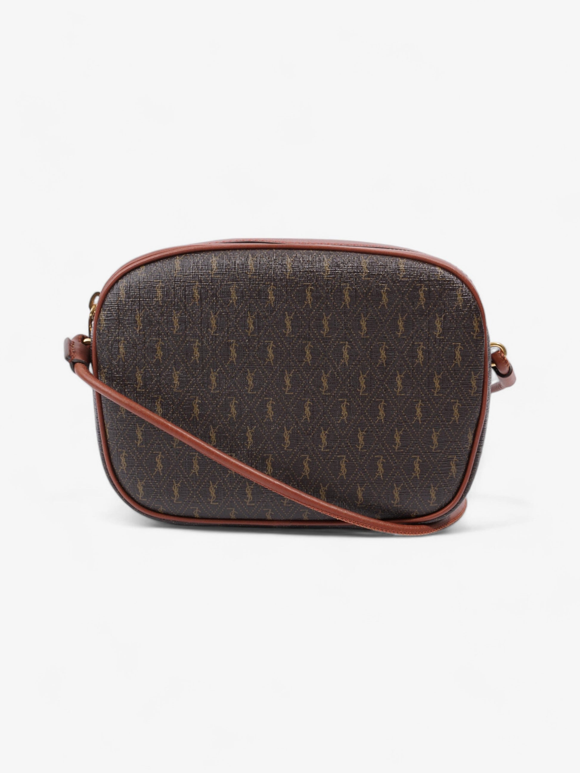 YSL Saint Laurent Le Monogramme Camera Coated Crossbody Bag Canvas Brown