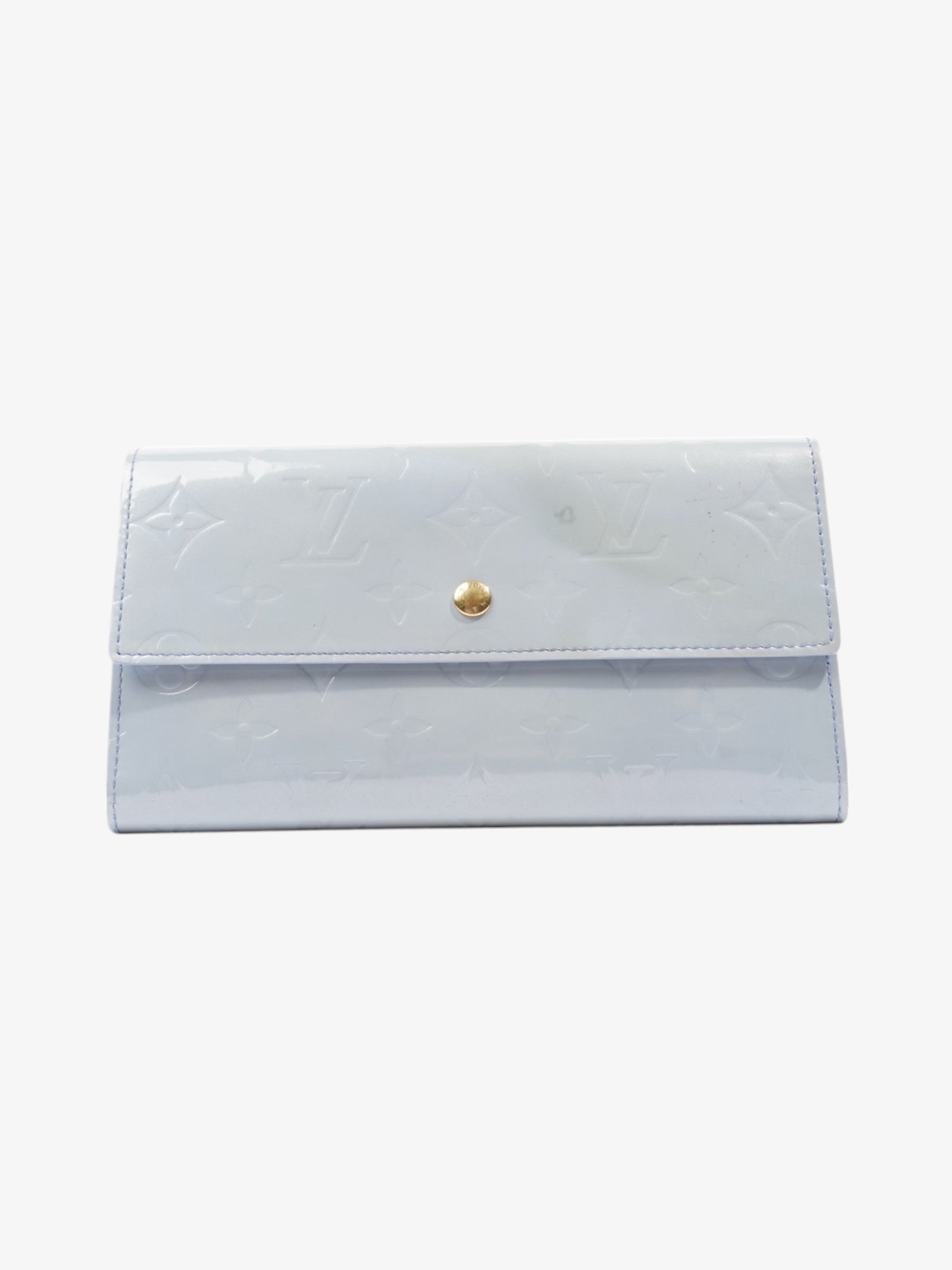 Louis Vuitton Sarah Pale Monogram Blue Leather Vernis Wallet Case