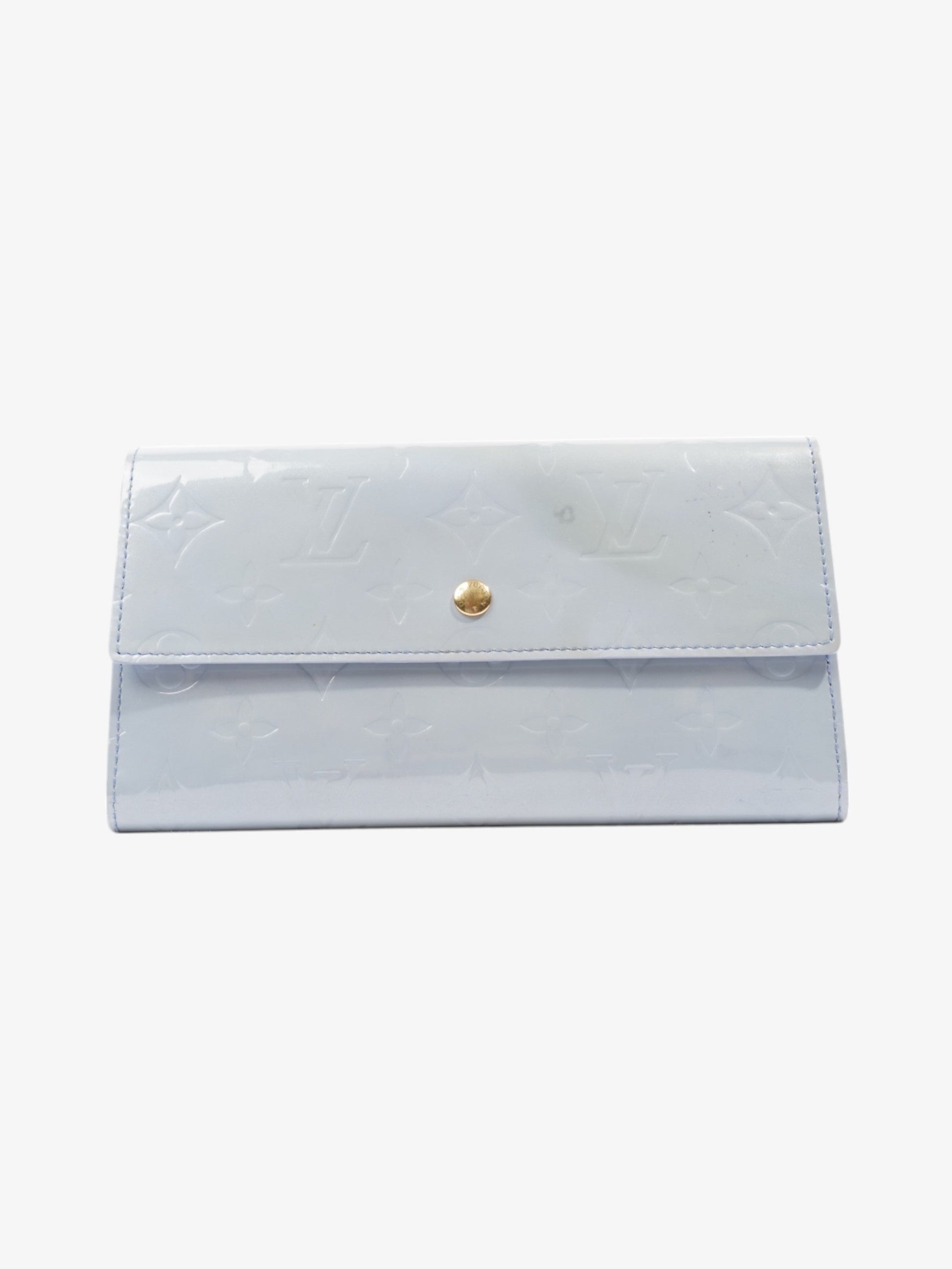 Louis Vuitton Sarah Pale Monogram Blue Leather Vernis Wallet Case