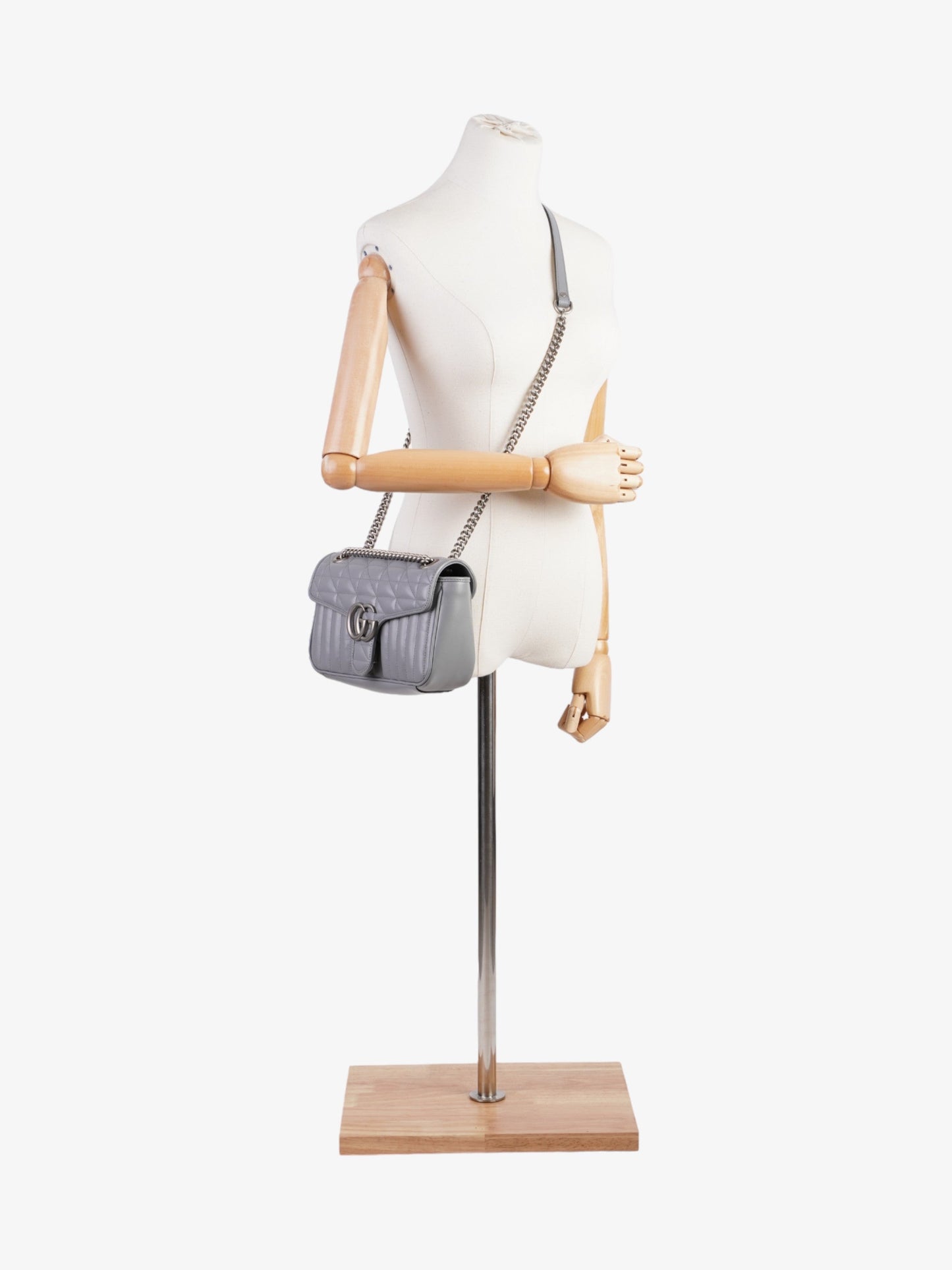 Gucci Marmont Grey Crossbody Bag Leather Small