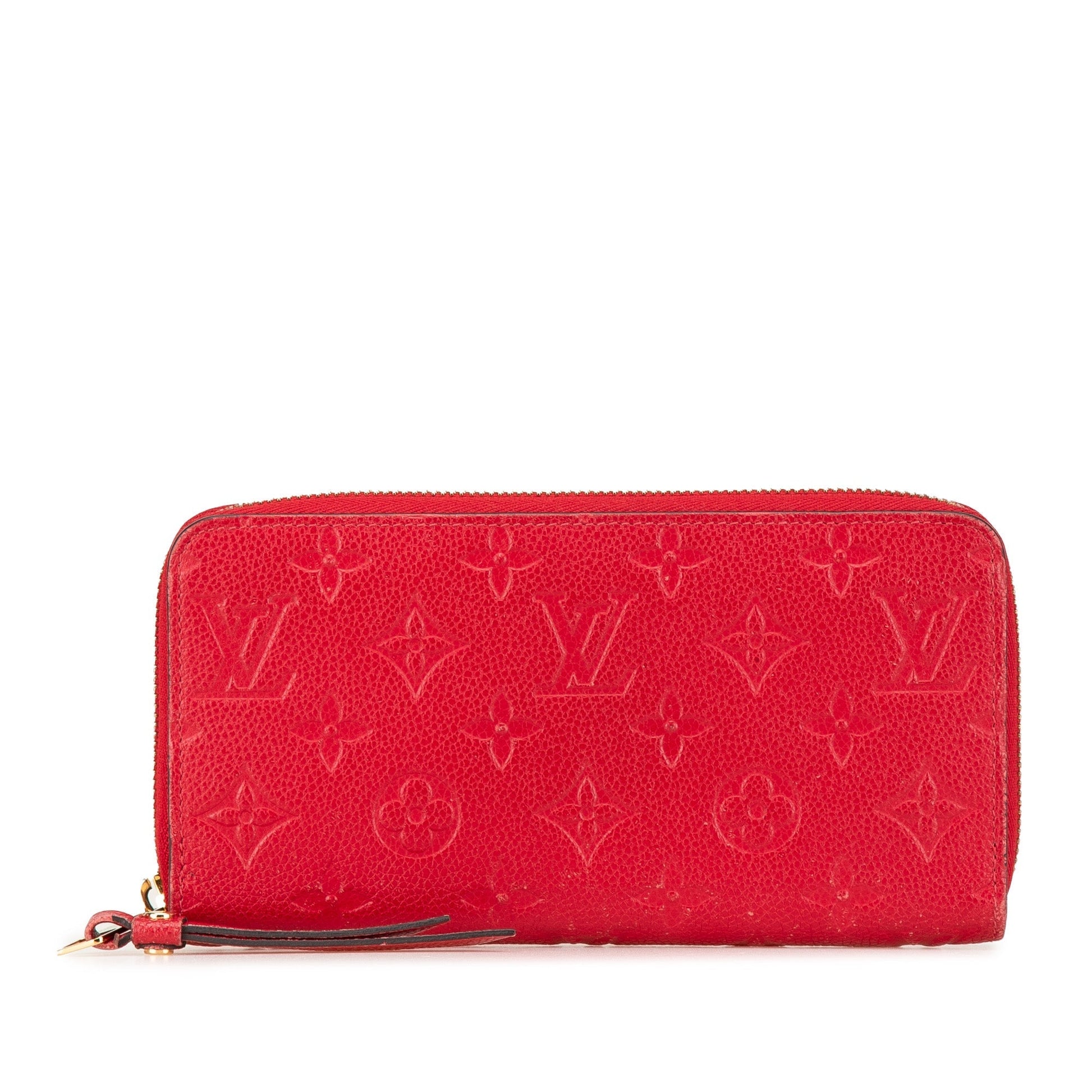 Red Louis Vuitton Monogram Empreinte Zippy Long Wallet