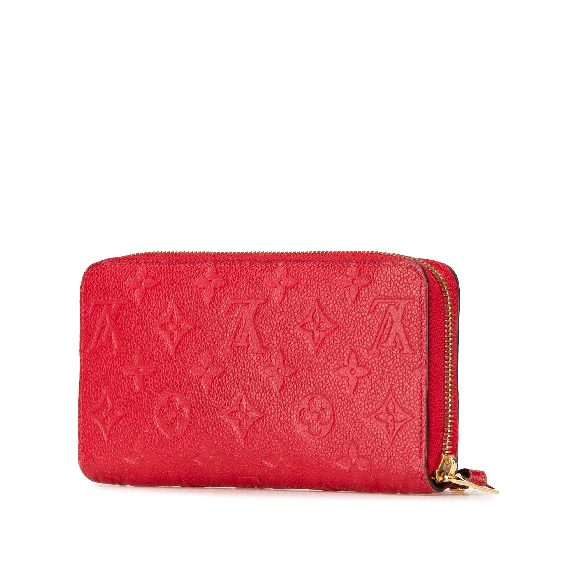 Red Louis Vuitton Monogram Empreinte Zippy Long Wallet