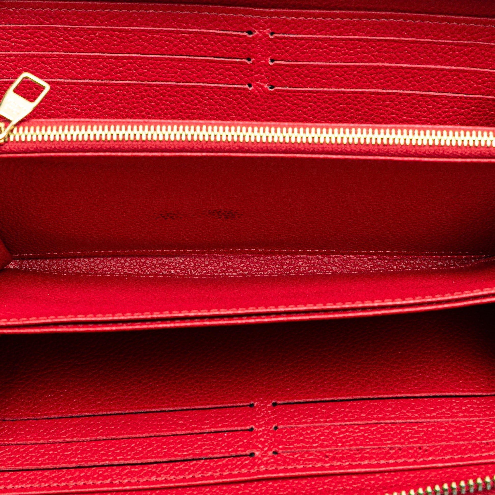 Red Louis Vuitton Monogram Empreinte Zippy Long Wallet