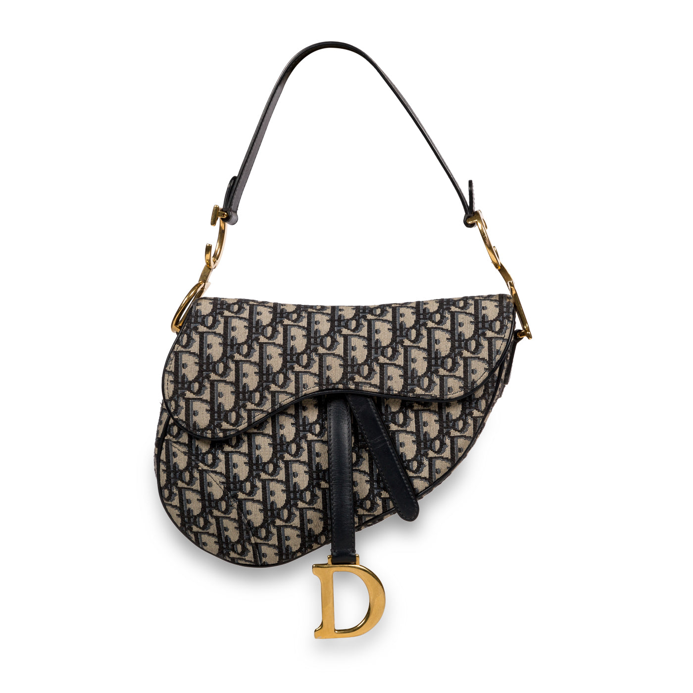 Dior Christian Saddle Bag With Strap Embroidered Shoulder Bag