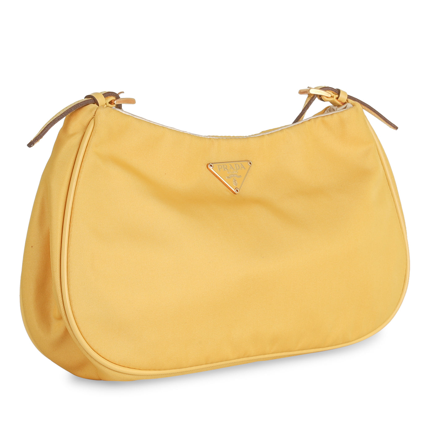 Prada Tessuto Shoulder Bag Nylon Bag Yellow Ghw