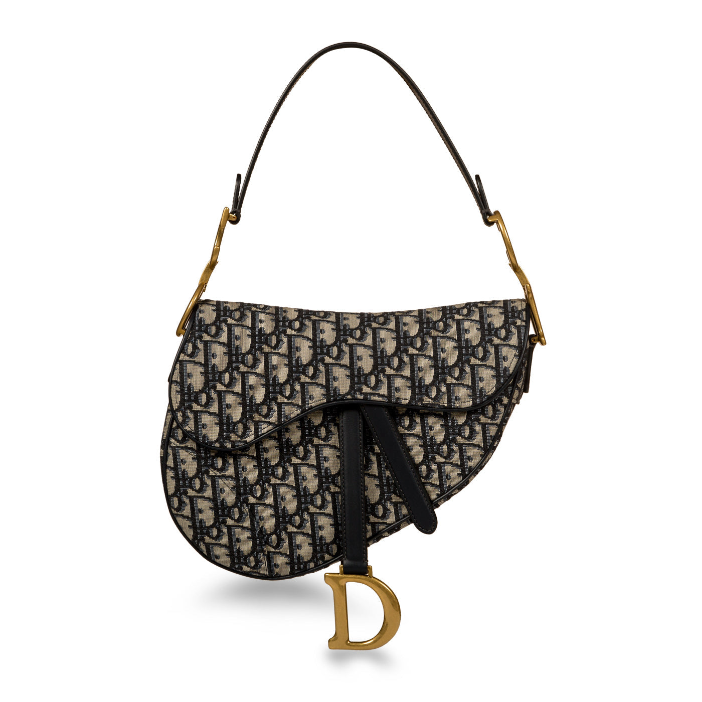 Dior Christian Saddle Bag With Strap Embroidered Shoulder Bag With Embroidered Strap
