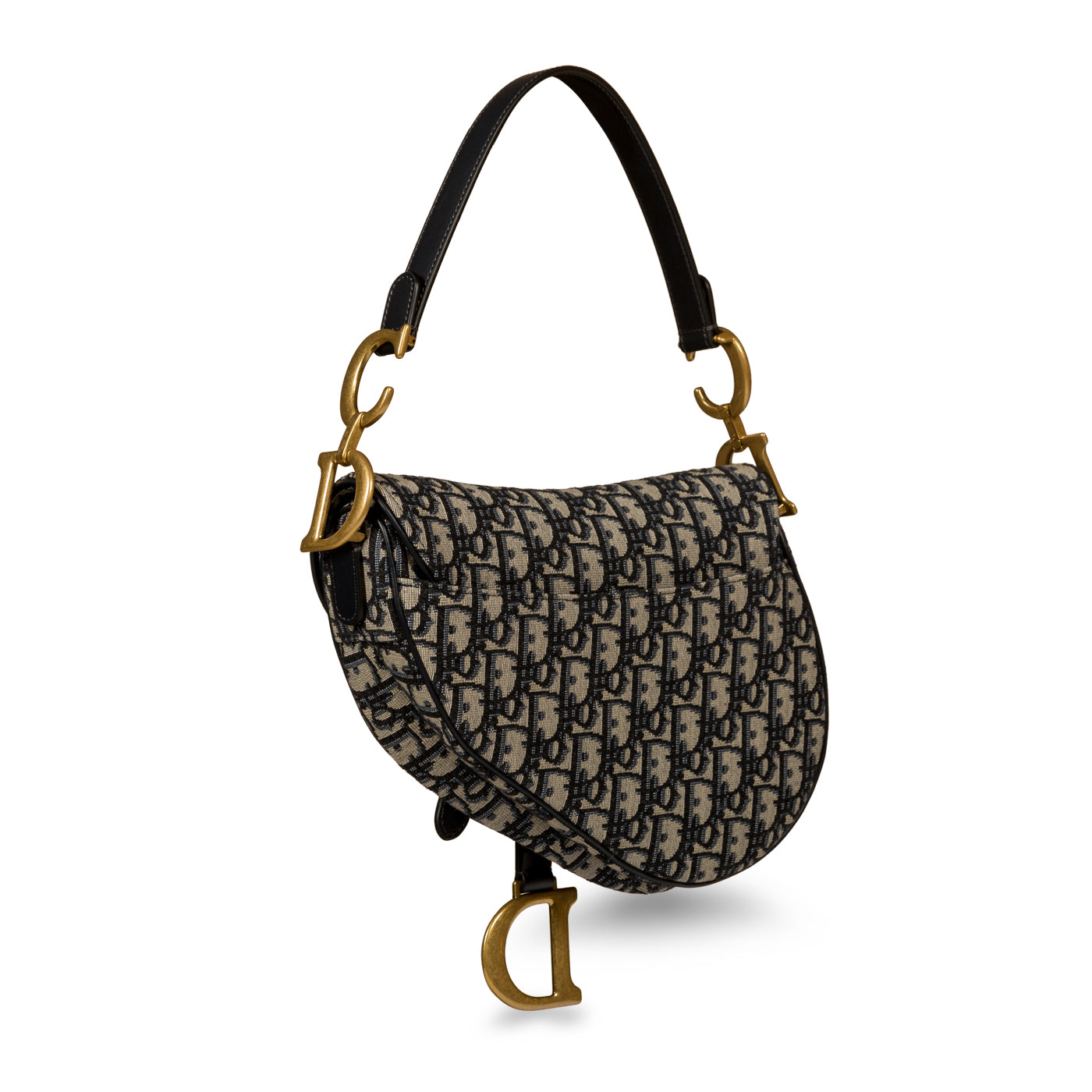 Dior Christian Saddle Bag With Strap Embroidered Shoulder Bag With Embroidered Strap