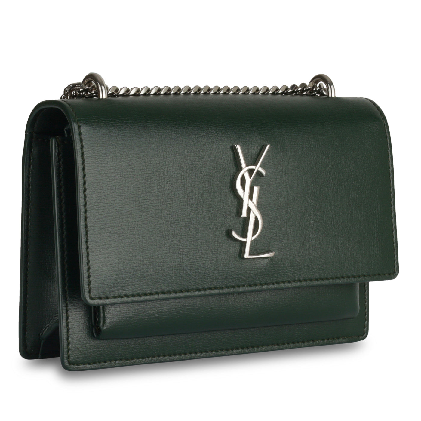 YSL Saint Laurent Sunset Bag Forest Green Mini Crossbody Bag