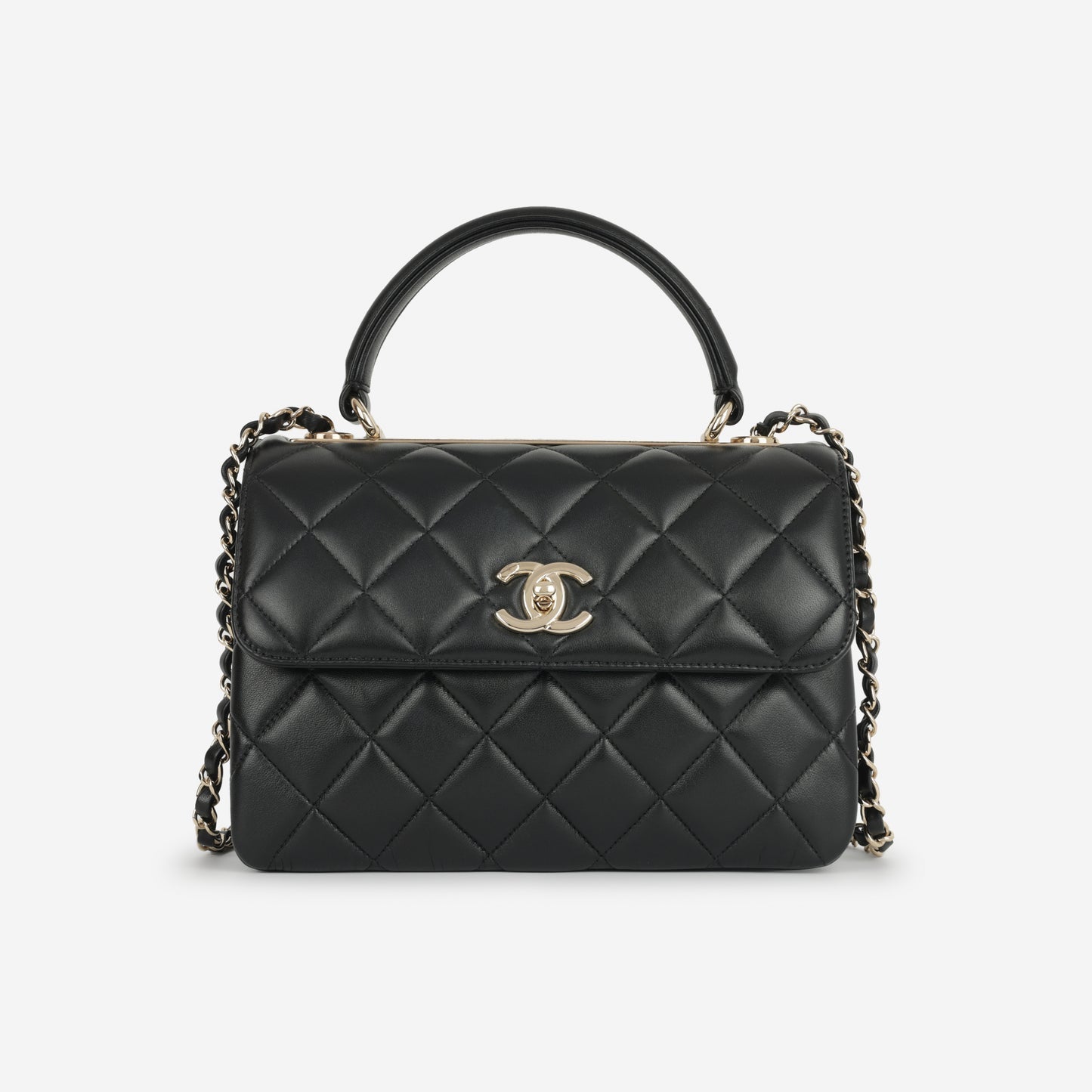 Chanel - Trendy CC Flap Bag - Small - Black Lambskin CGHW -