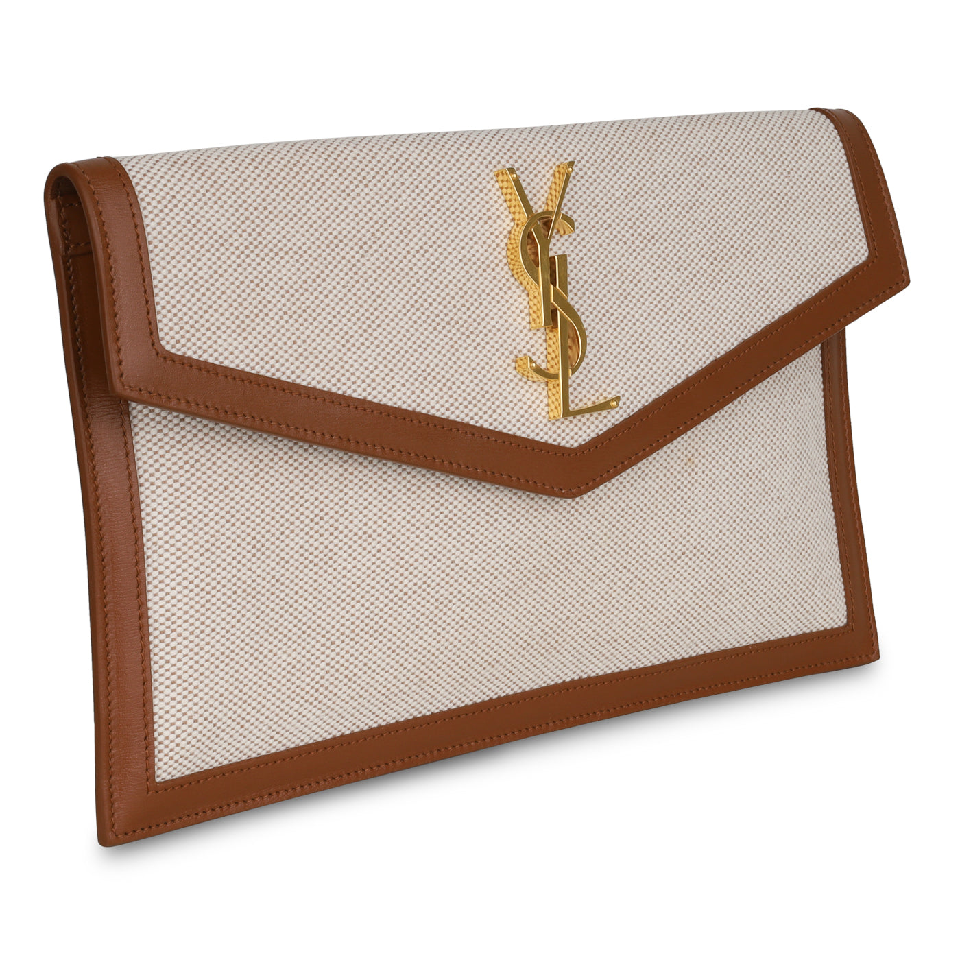 YSL Saint Laurent Uptown Pouch Clutch Bag Canvas