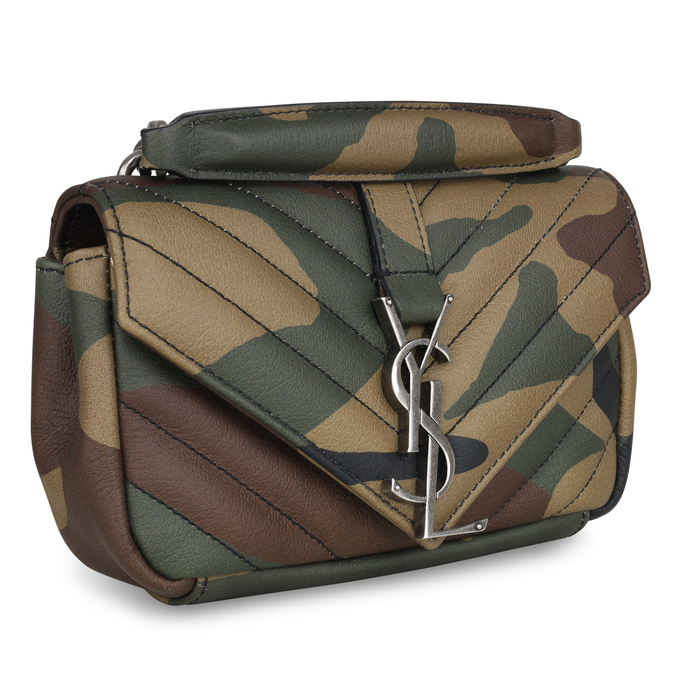 YSL Saint Laurent Coll Ge Camo Crossbody Bag Mini