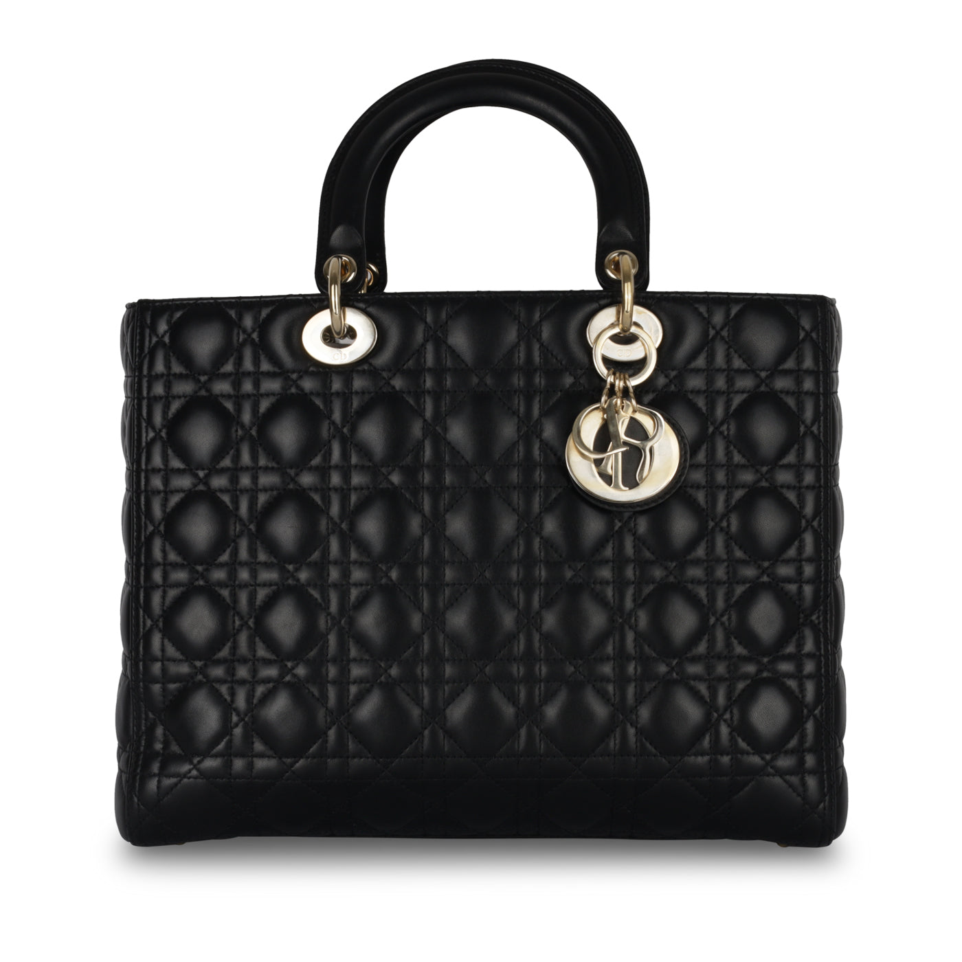 Dior Christian Lady Shoulder Bag Large Black Lambskin Cghw