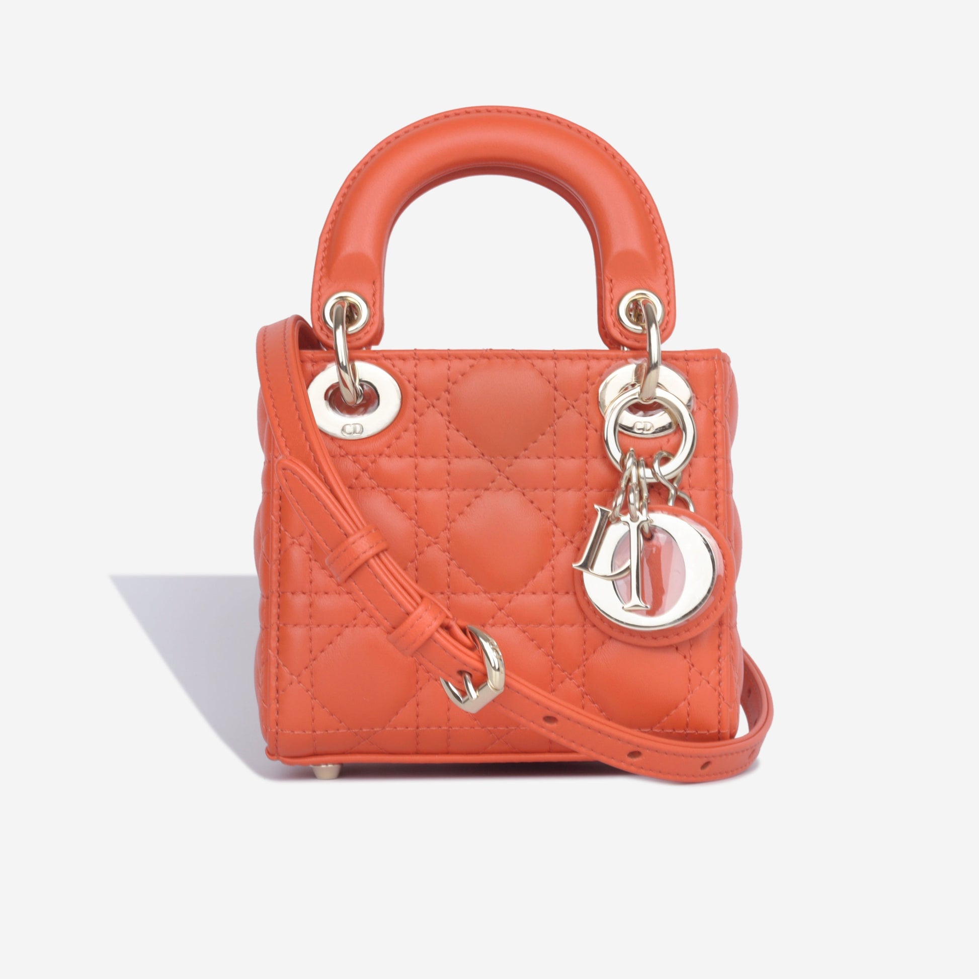 Dior Christian Lady Tote Bag Micro Cannage Leather Cghw