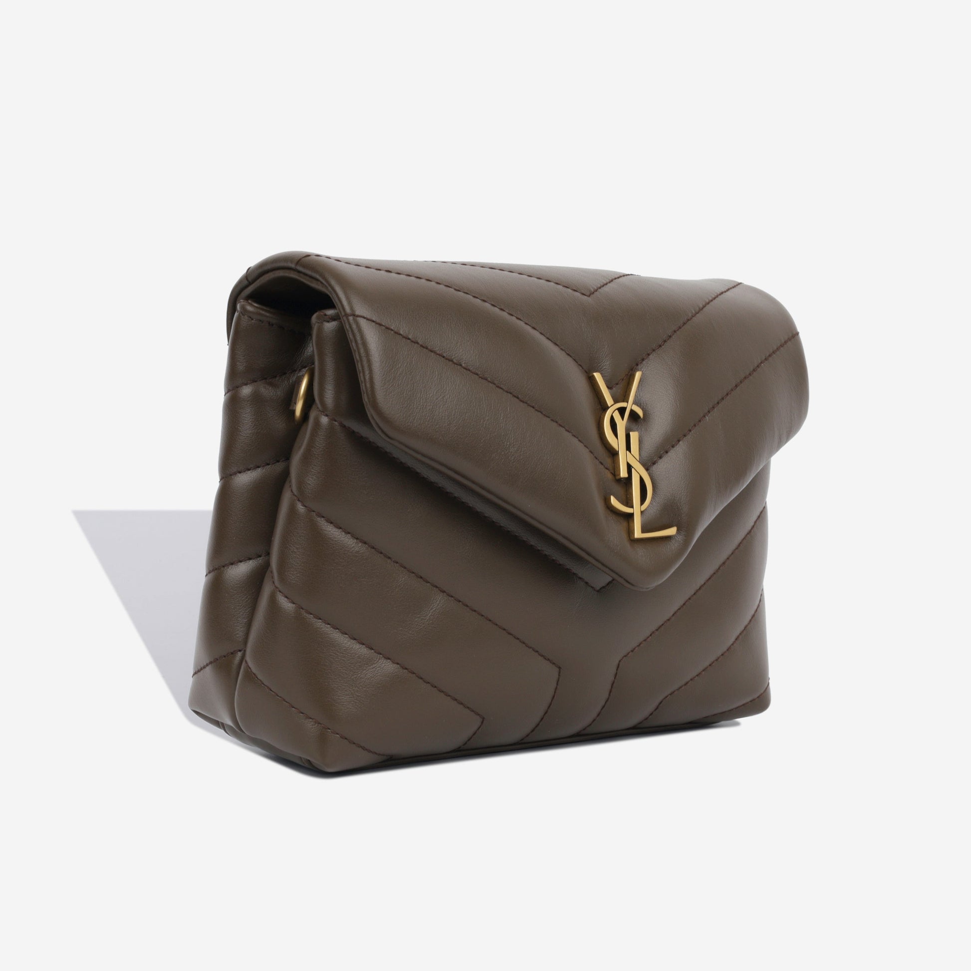 YSL Saint Laurent Loulou Bag Toy Crossbody Bag Browb Calfskin Ghw