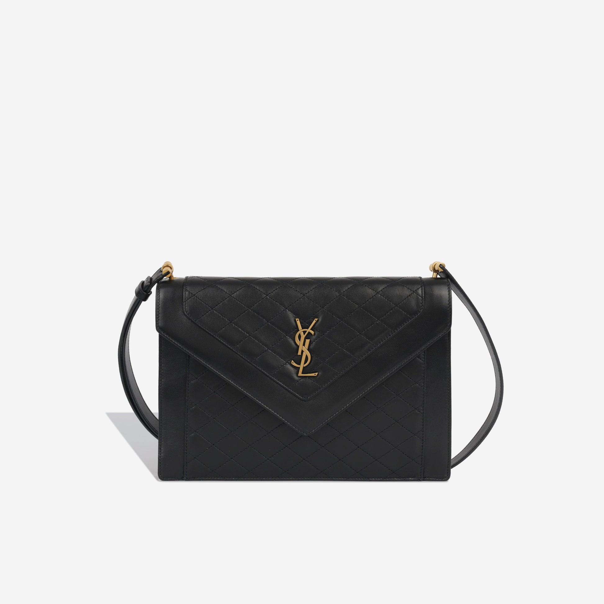 YSL Saint Laurent Gaby Satchel Satchel Bag Black Lambskin Ghw