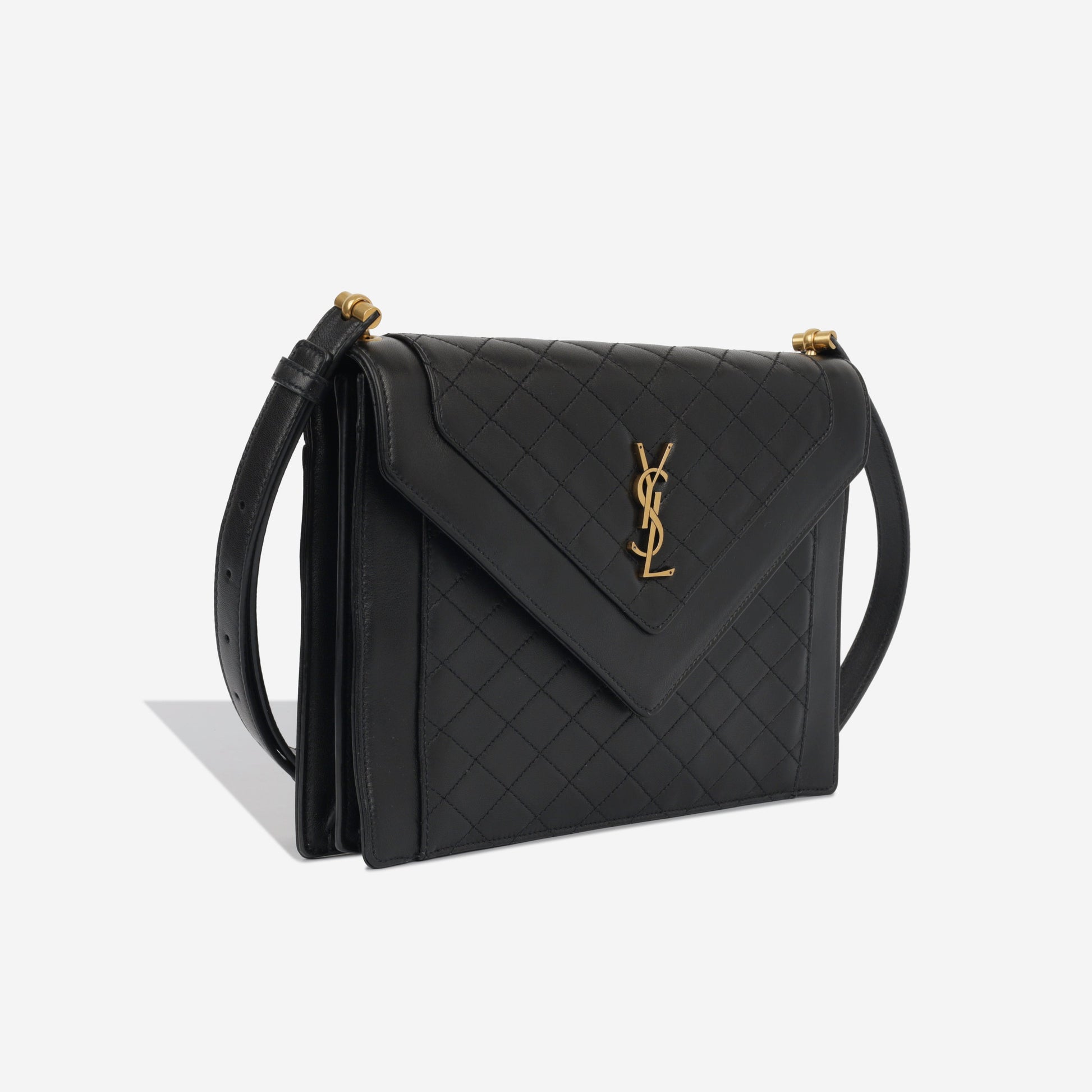 YSL Saint Laurent Gaby Satchel Satchel Bag Black Lambskin Ghw