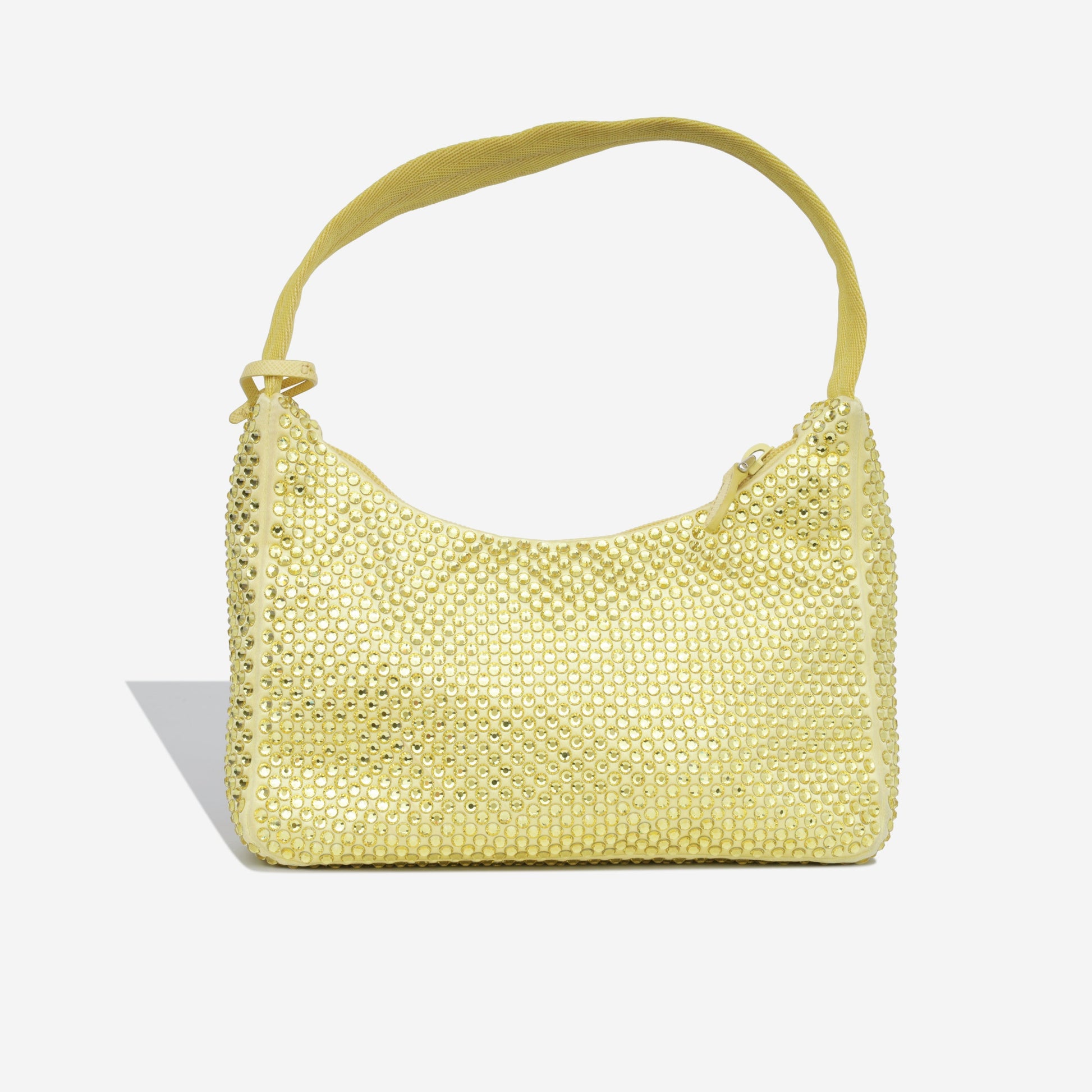 Prada Bag With Crystals Satin Mini Shoulder Bag Pinapple Pastel Silver