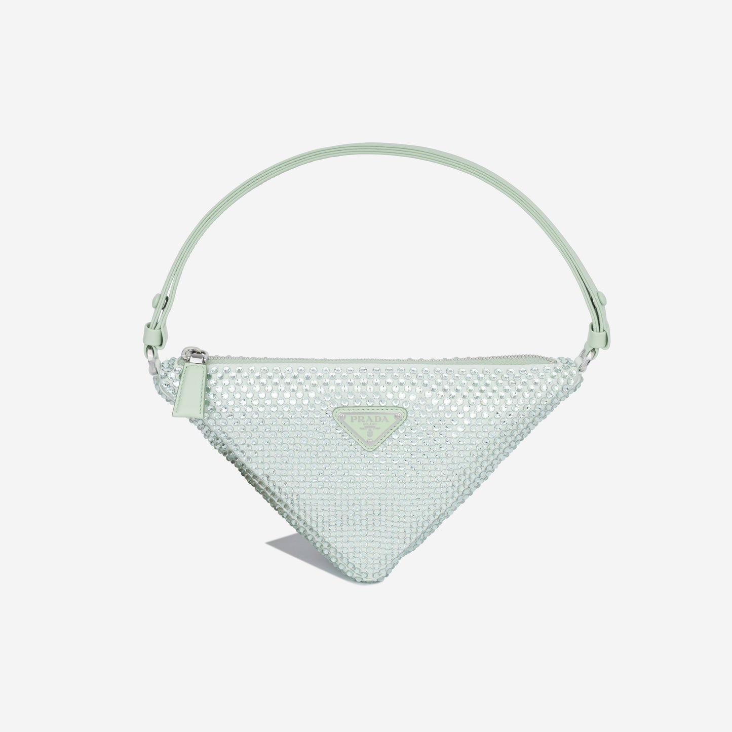 Prada Crystal Studded Pouch Shoulder Bag Satin
