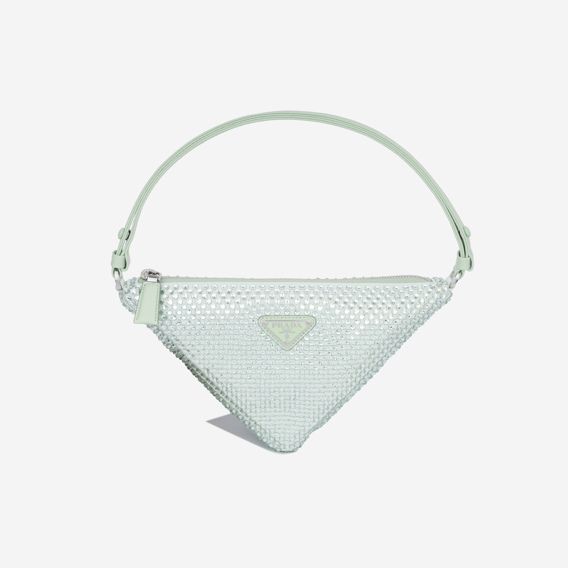 Prada Crystal Studded Pouch Shoulder Bag Satin