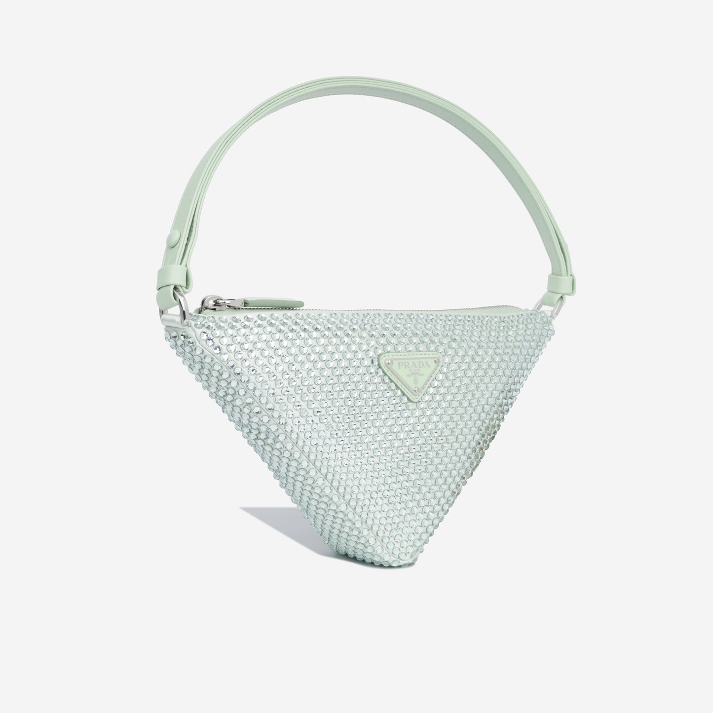 Prada Crystal Studded Pouch Shoulder Bag Satin