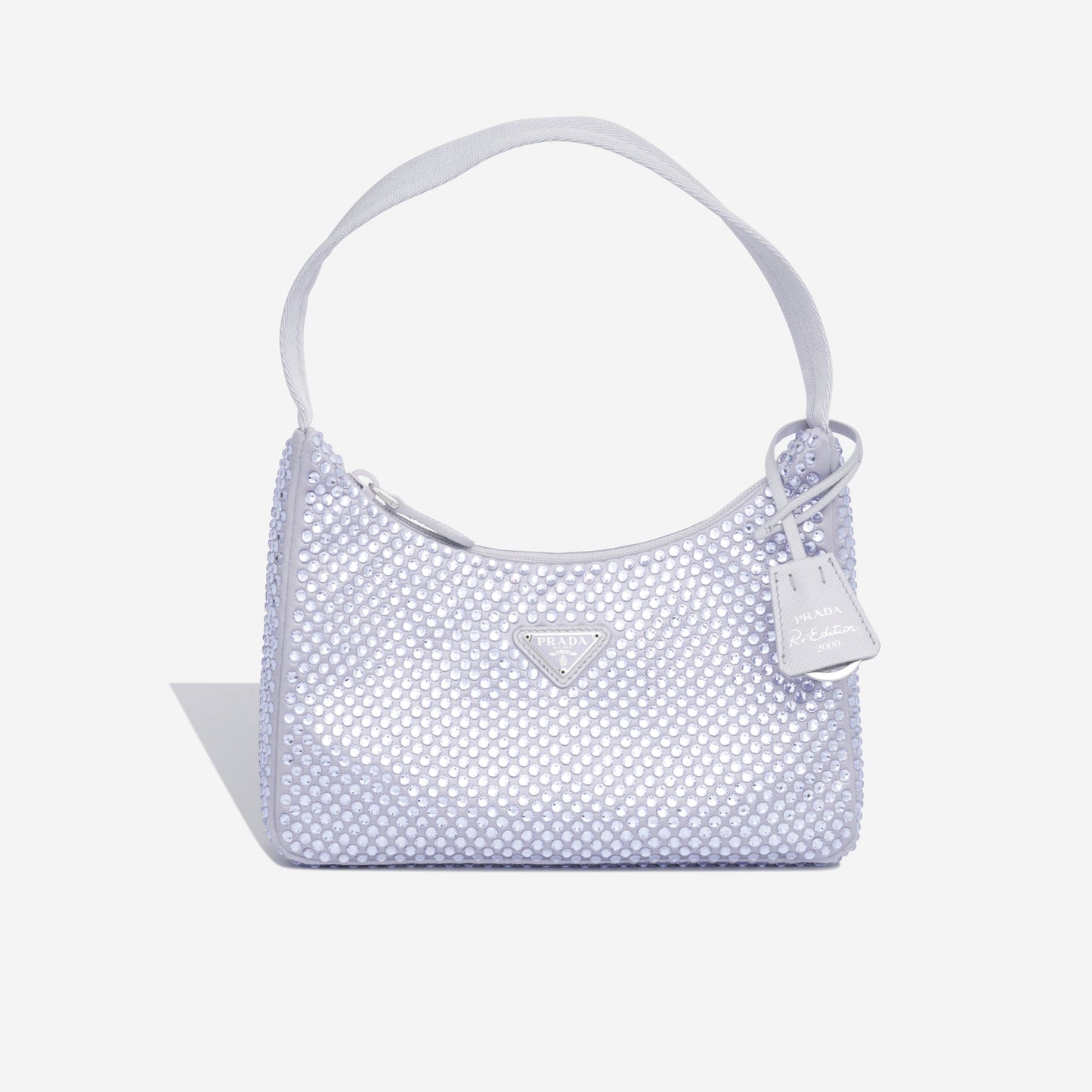 Prada Bag With Crystals Satin Mini Shoulder Bag Purple Shw Pastel
