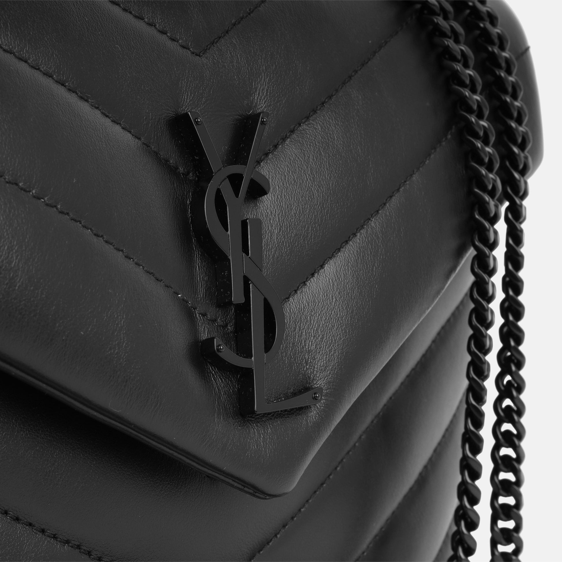 YSL Saint Laurent Lou Lou Calfskin Bhw Crossbody Bag Black Small