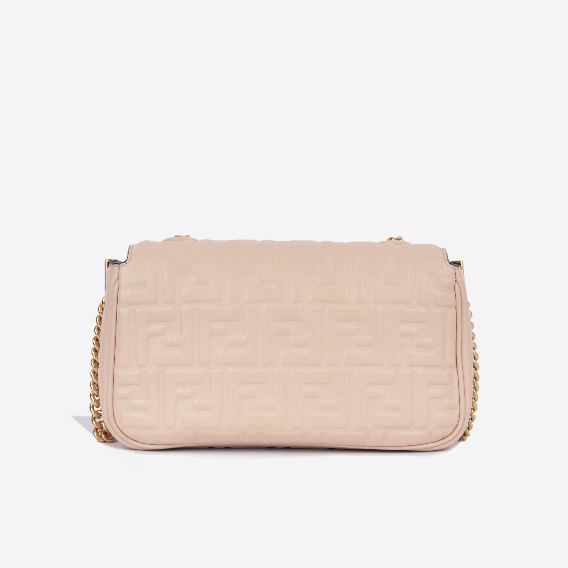 Fendi Baguette Midi Bag Chain Shoulder Bag Pink Nappa Ghw