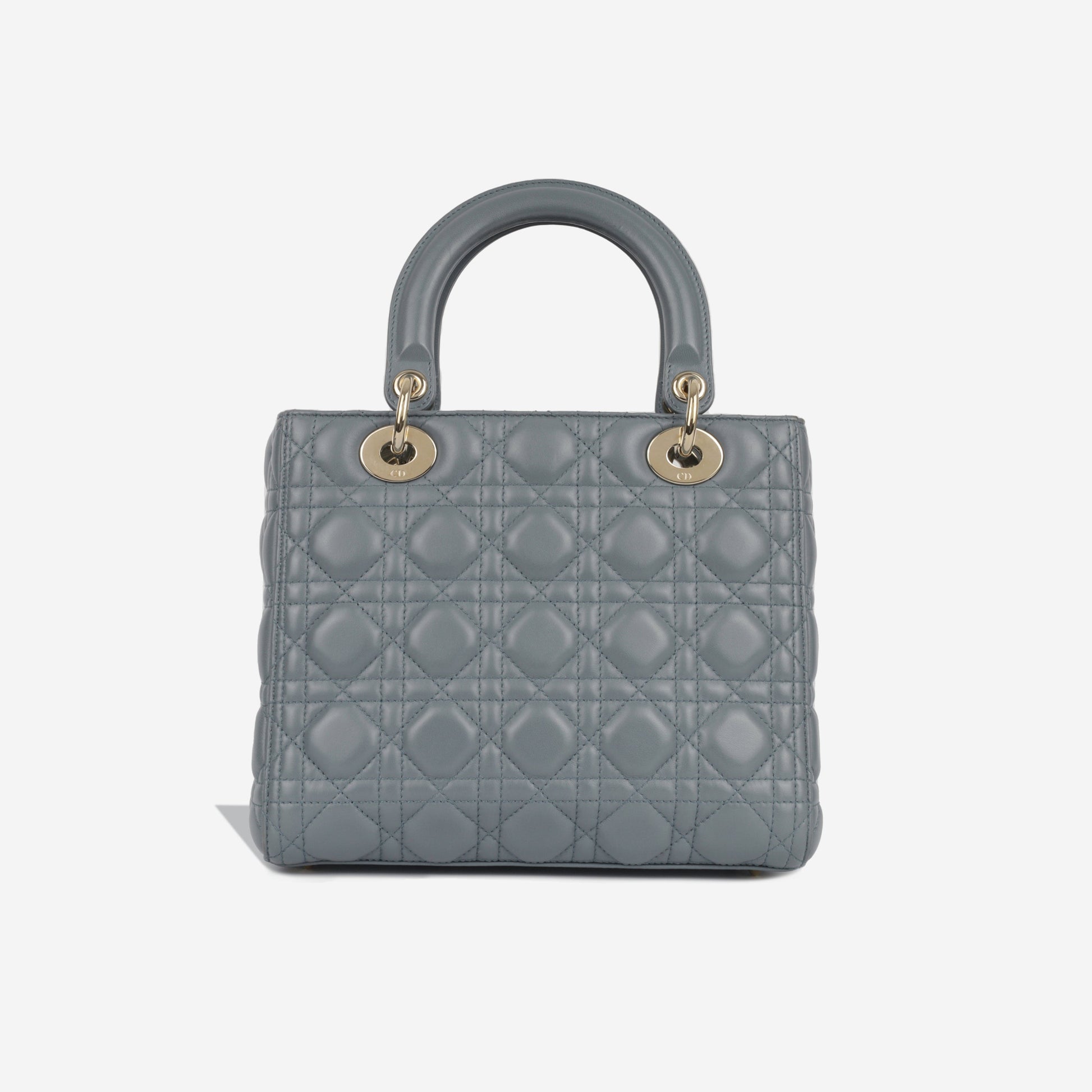 Dior Christian Lady Tote Bag Medium Cghw Champagne Gold
