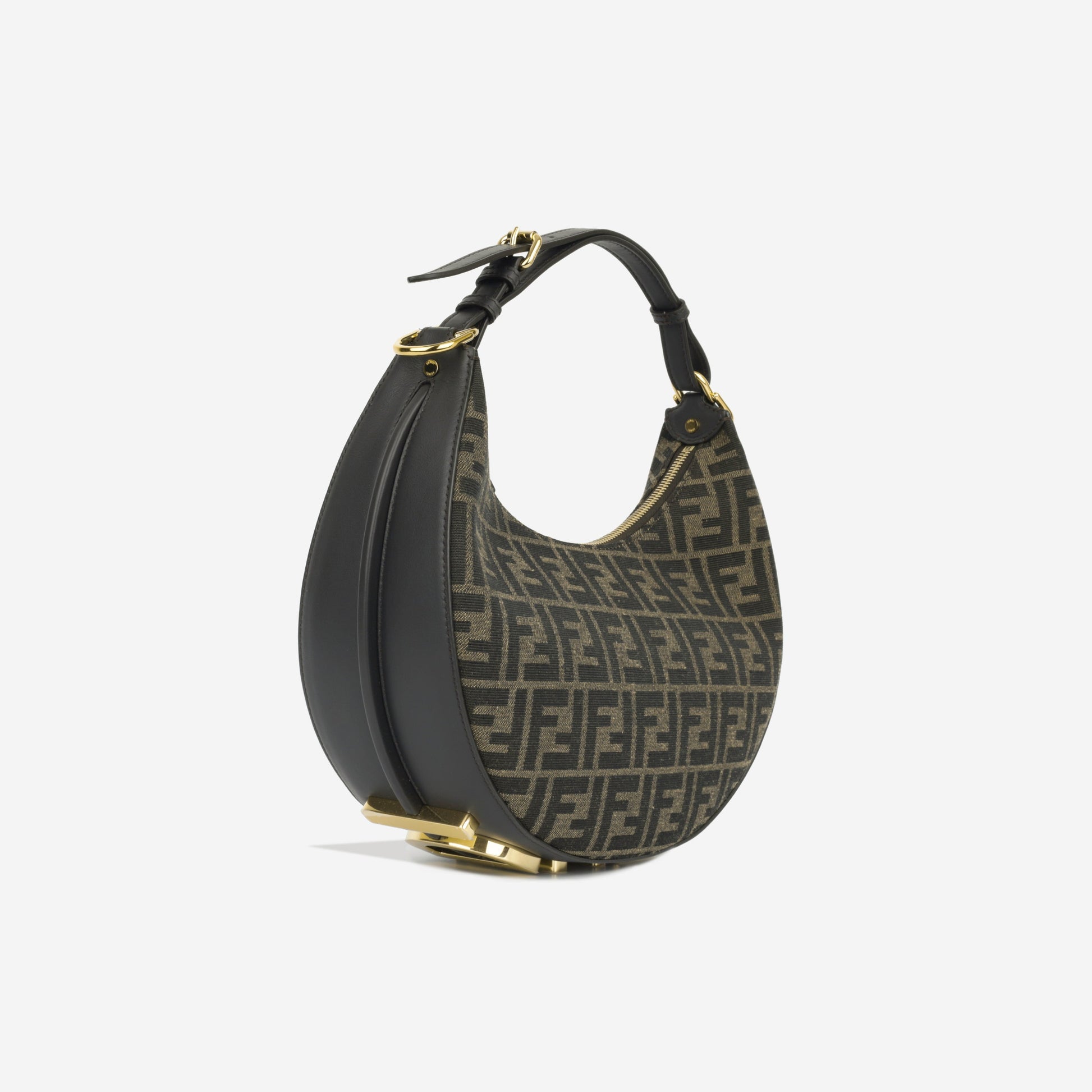 Fendi graphy Hobo Small Shoulder Bag Ff Jacquard Ghw