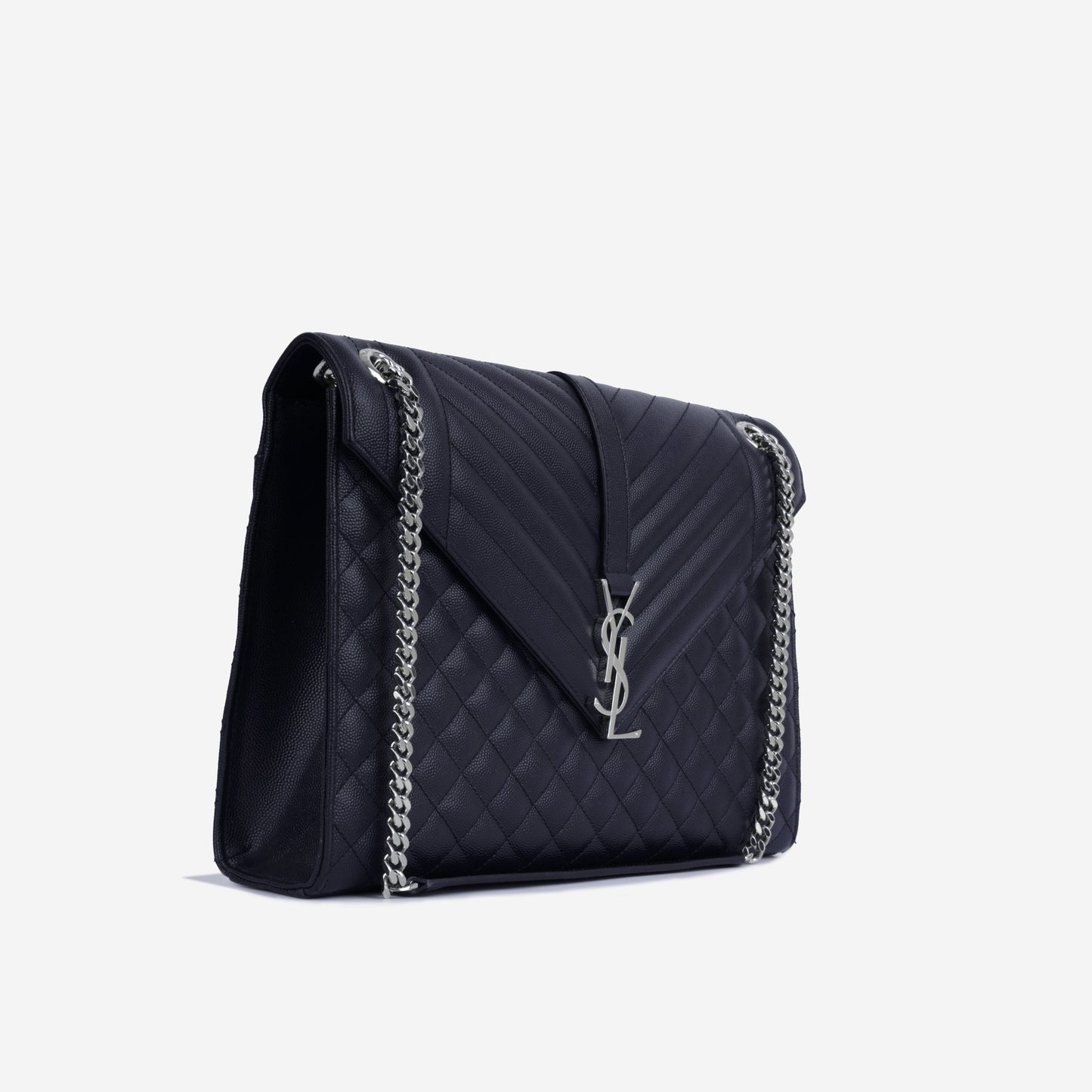 YSL Saint Laurent Envelope Bag Large Crossbody Bag Grained Calfskin Shw