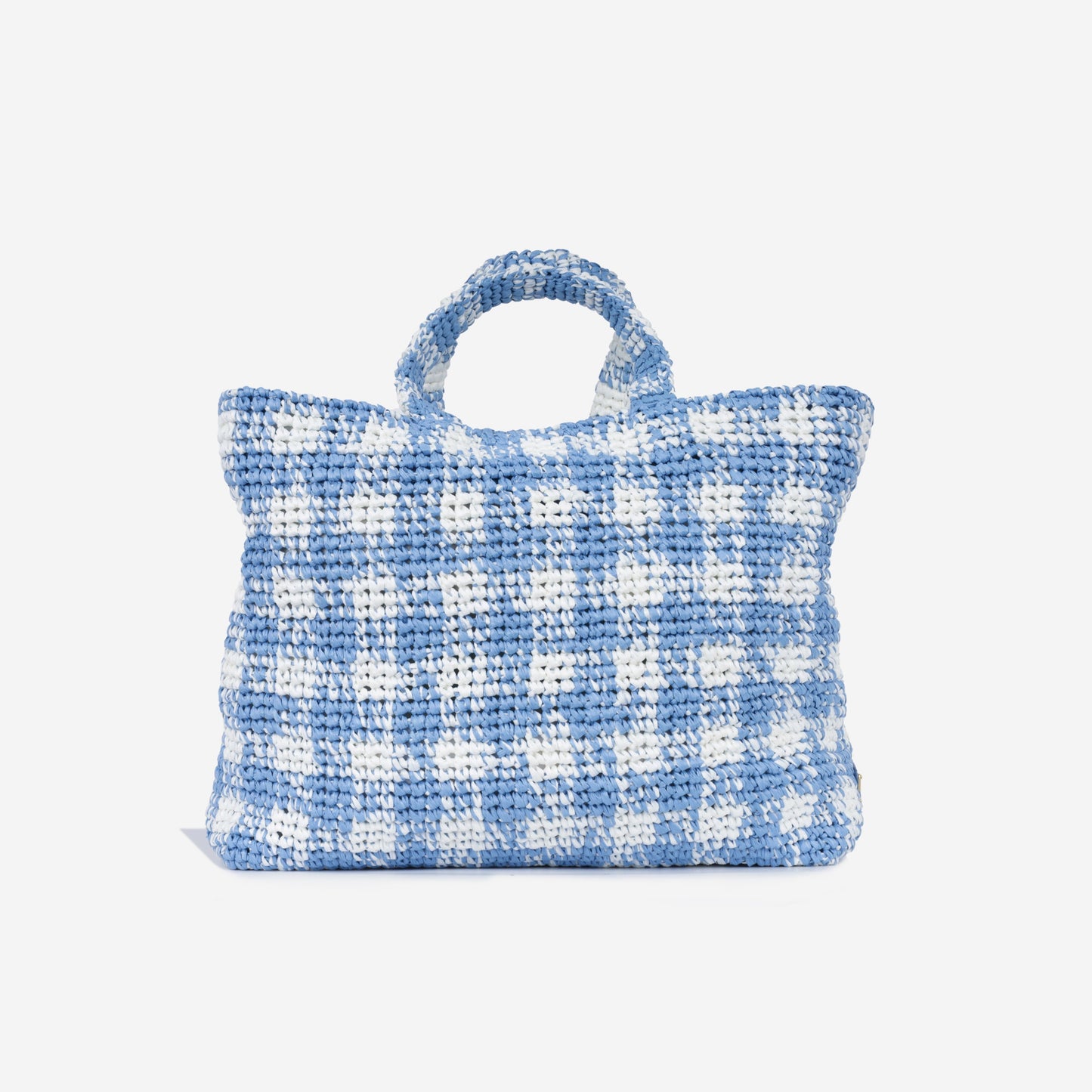 Prada Check Crochet Tote Bag Large Crossbody Bag