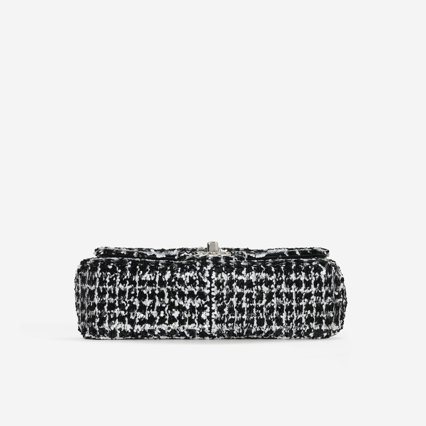 Chanel Chanel Mini Rectangular - Black / White Sequin | Silver Hardware