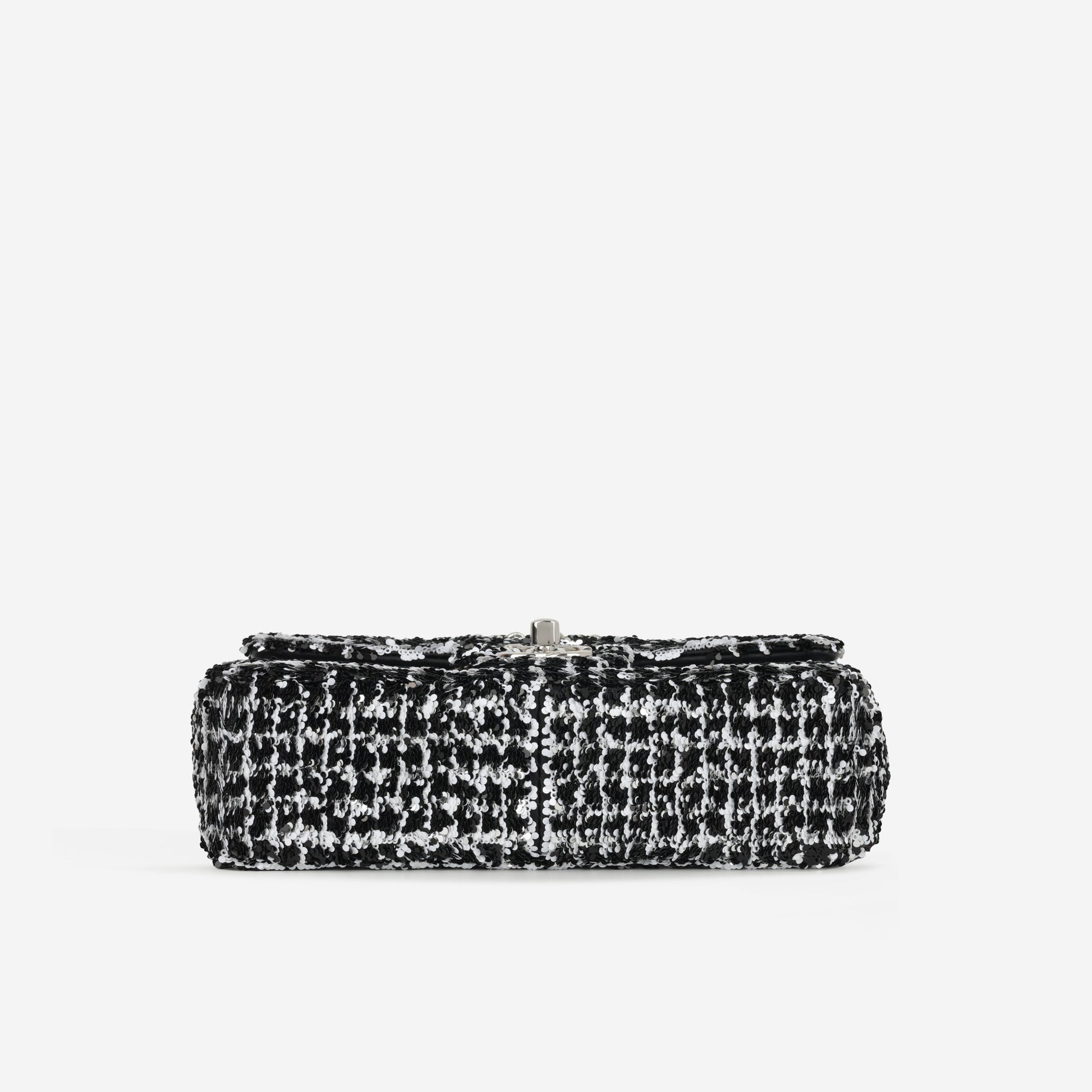 Chanel Chanel Mini Rectangular - Black / White Sequin | Silver Hardware