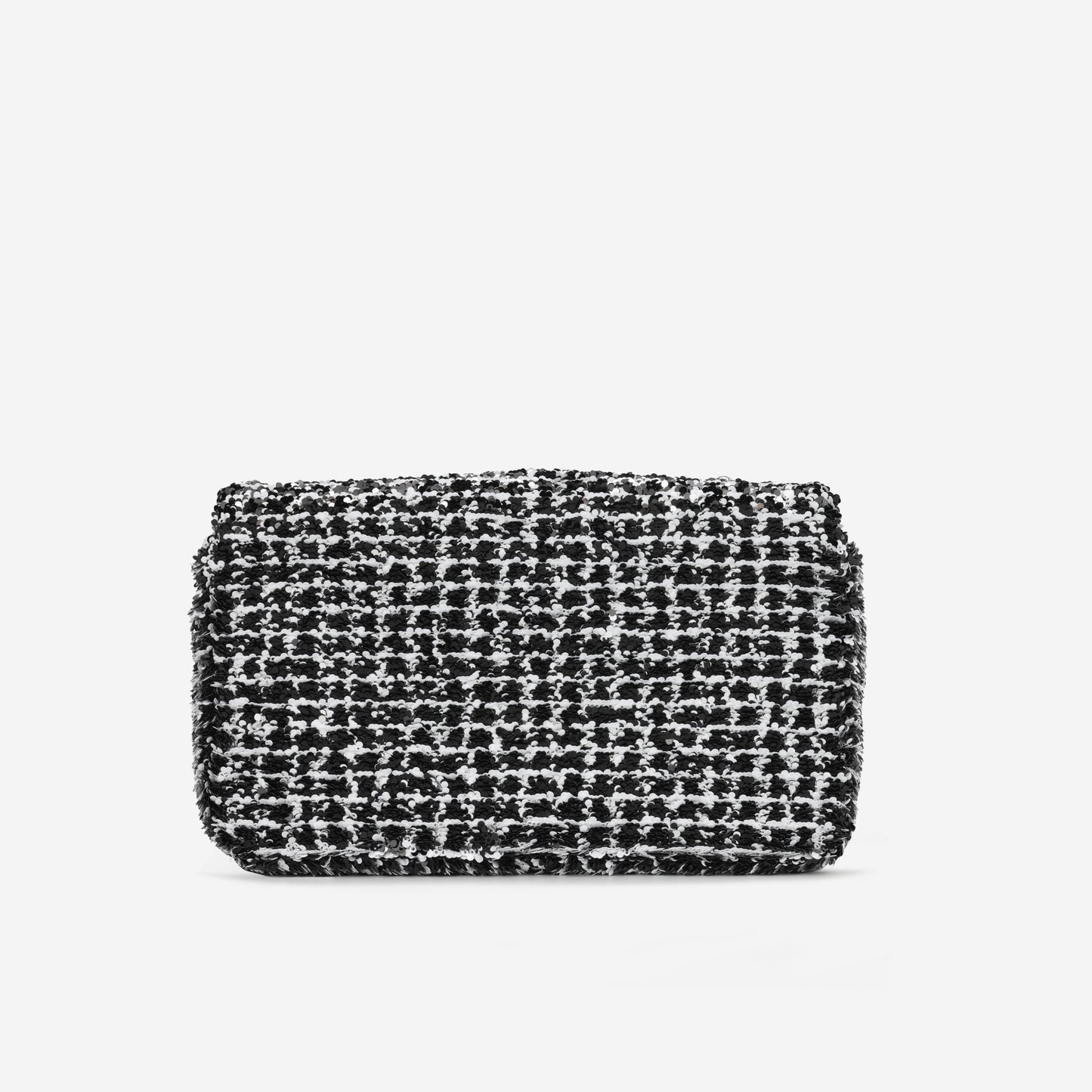 Chanel Chanel Mini Rectangular - Black / White Sequin | Silver Hardware