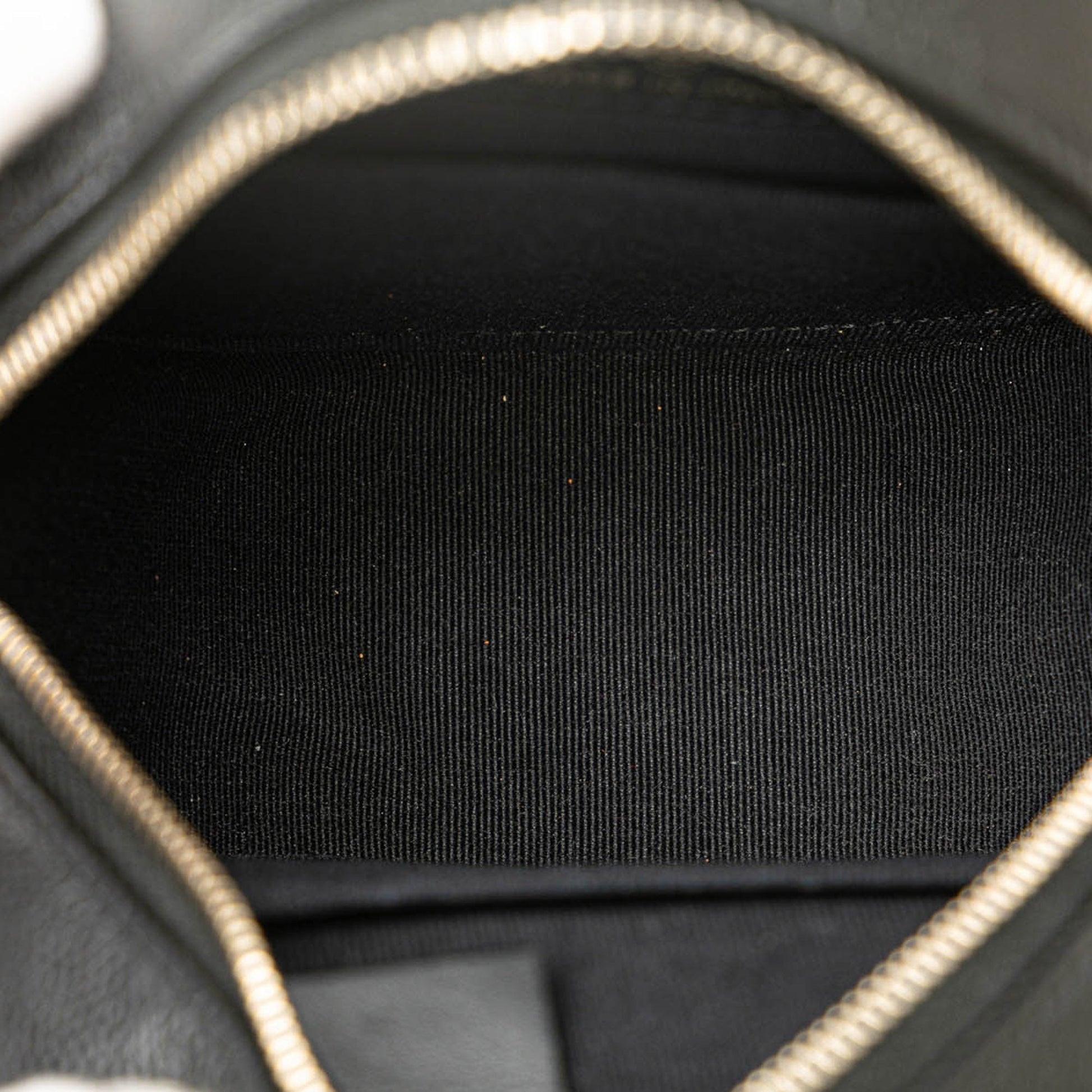 Black Chanel Quilted Caviar Crystal CC Round Clutch With Chain Crossbody Bag