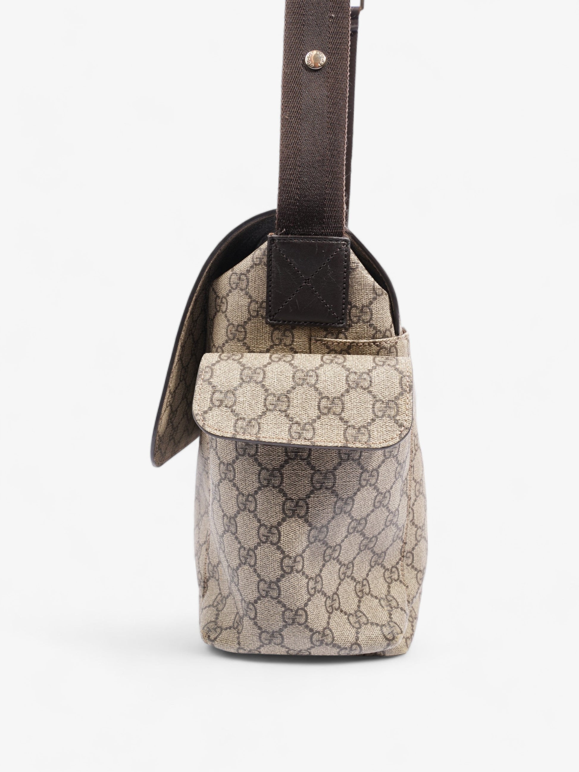 Gucci Baby Changing Bag And Ebony Supreme Coated Canvas Beige Shoulder Bag