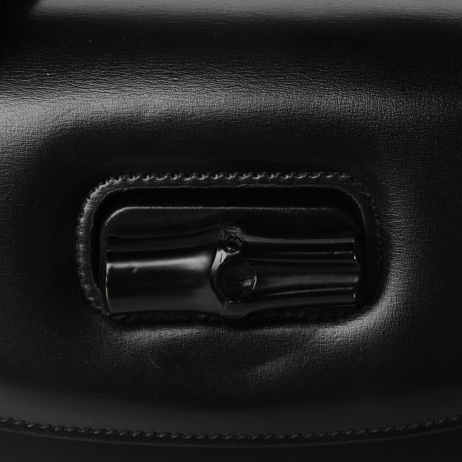 Gucci Boarded Dyana Lux Calfskin Web Monochrome Medium Bamboo 1947 Top Handle Bag Black