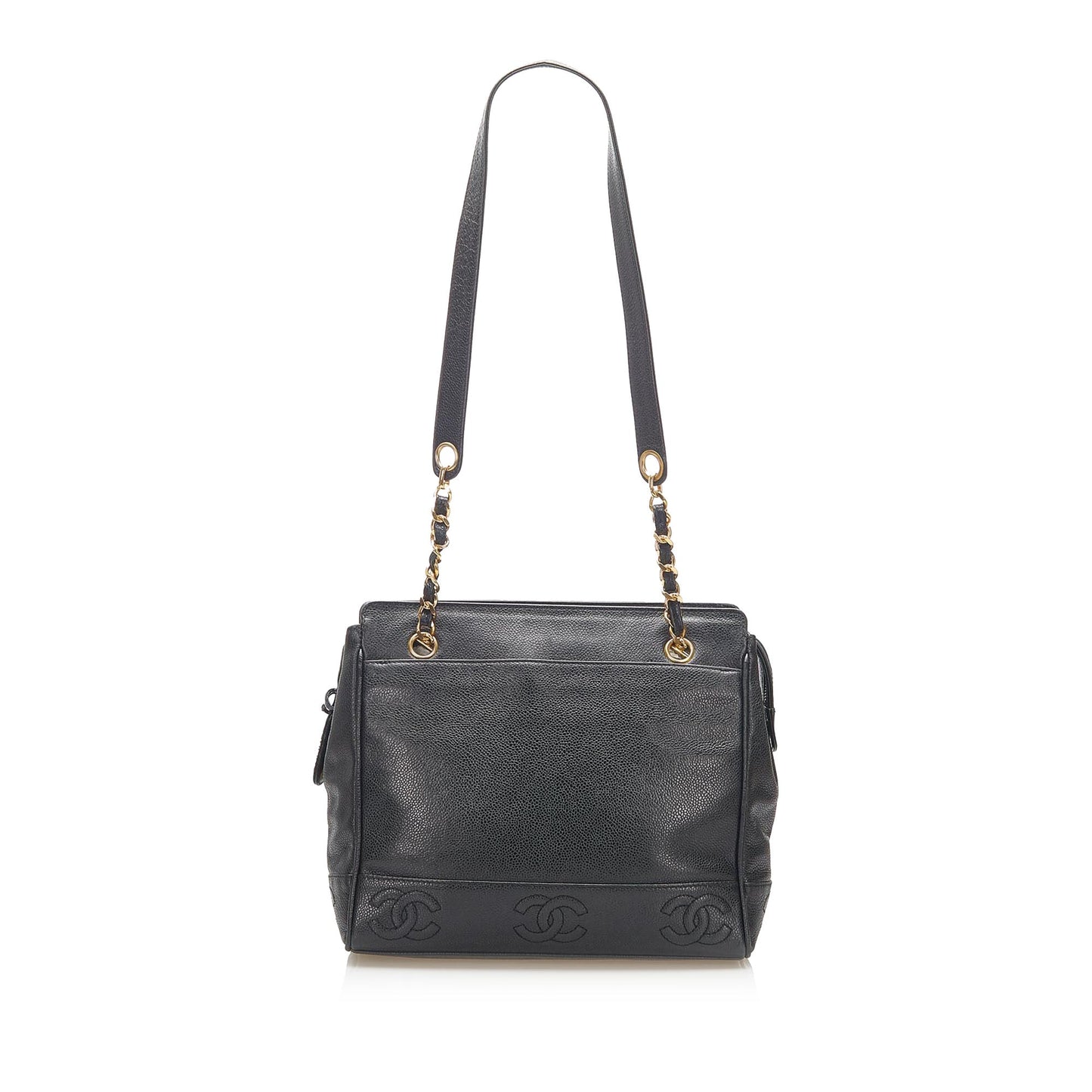 Chanel Triple Coco Caviar Shoulder Bag Leather Black Crossbody Bag