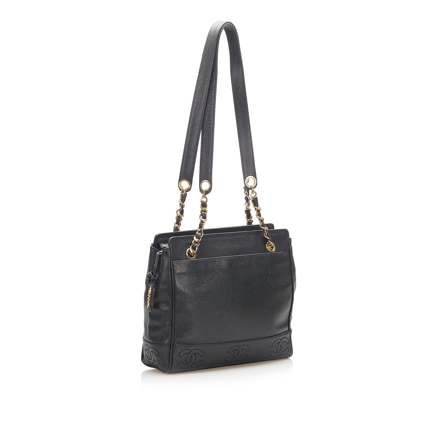 Chanel Triple Coco Caviar Shoulder Bag Leather Black Crossbody Bag