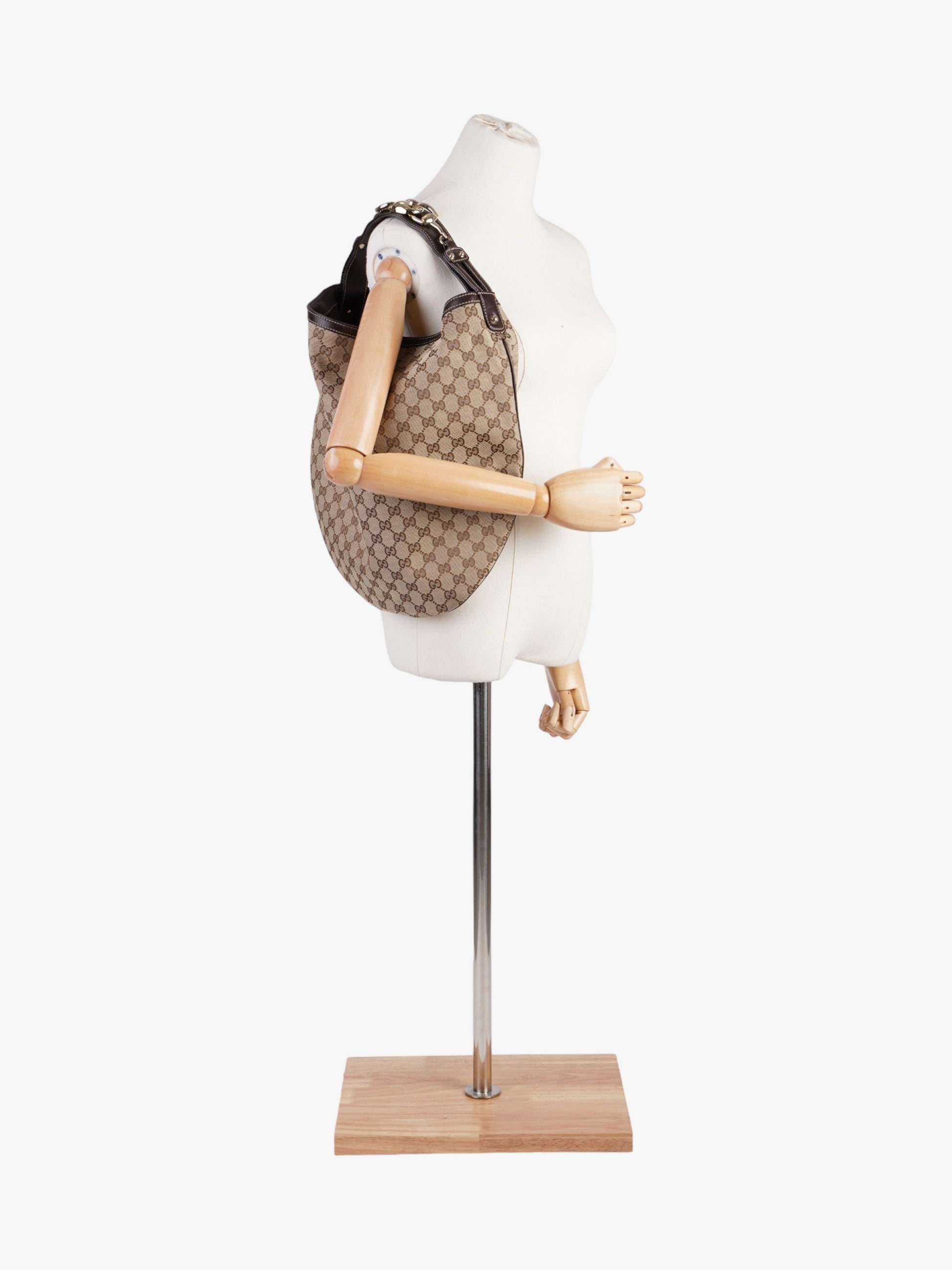 Gucci Hobo And Ebony Supreme Canvas Brown Shoulder Bag